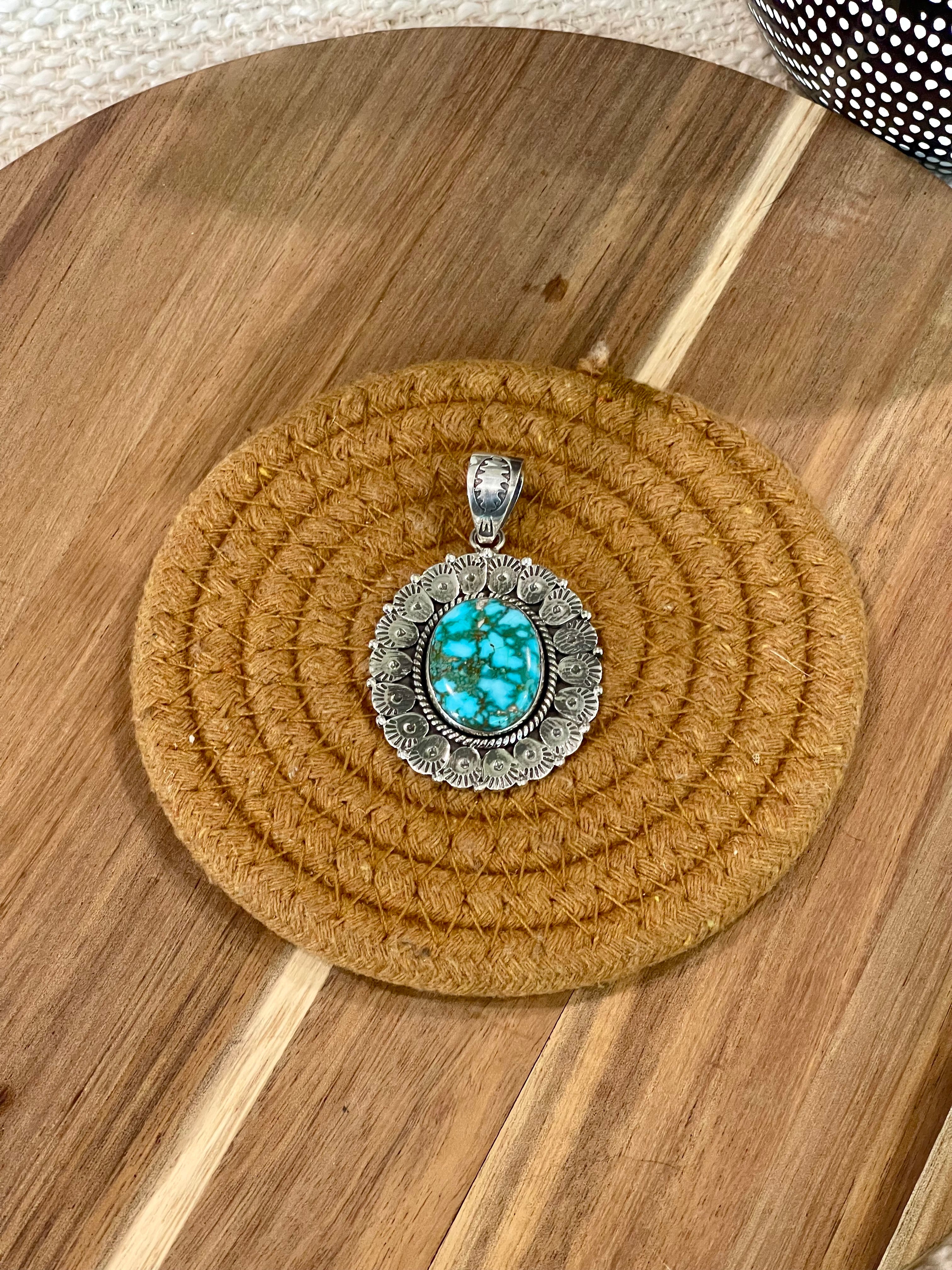 Handmade Sterling Silver & Sonoran Mountain Turquoise Pendant