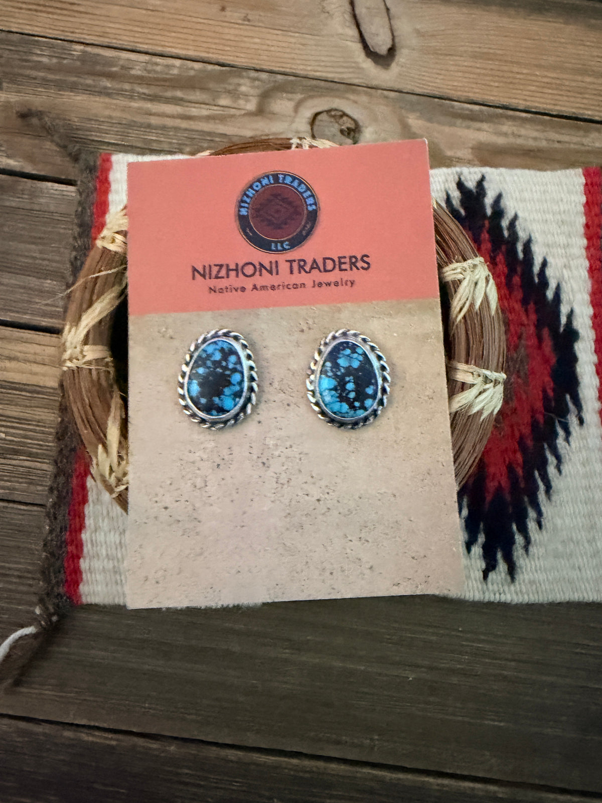Handcrafted Turquoise & Sterling Silver Post Earrings