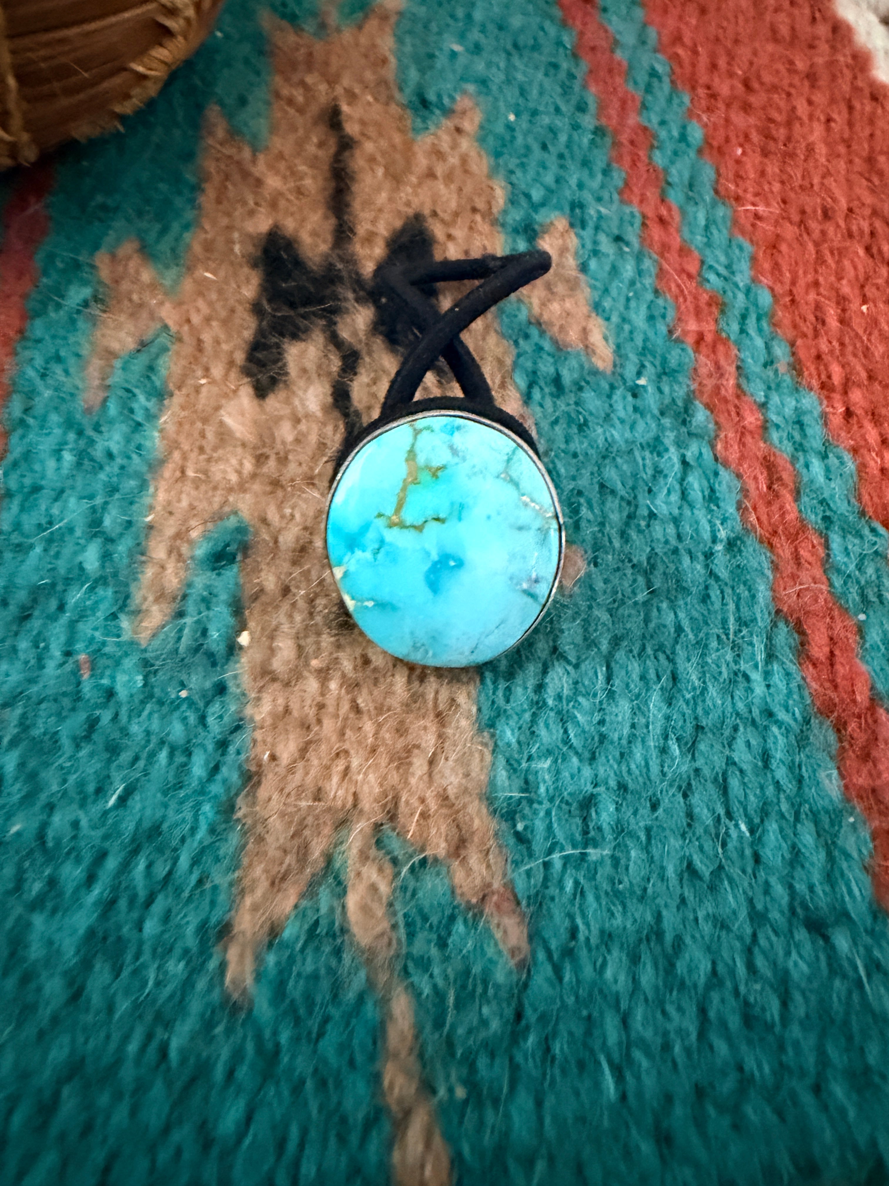 Handcrafted Turquoise & Sterling Silver Hair Tie Charm