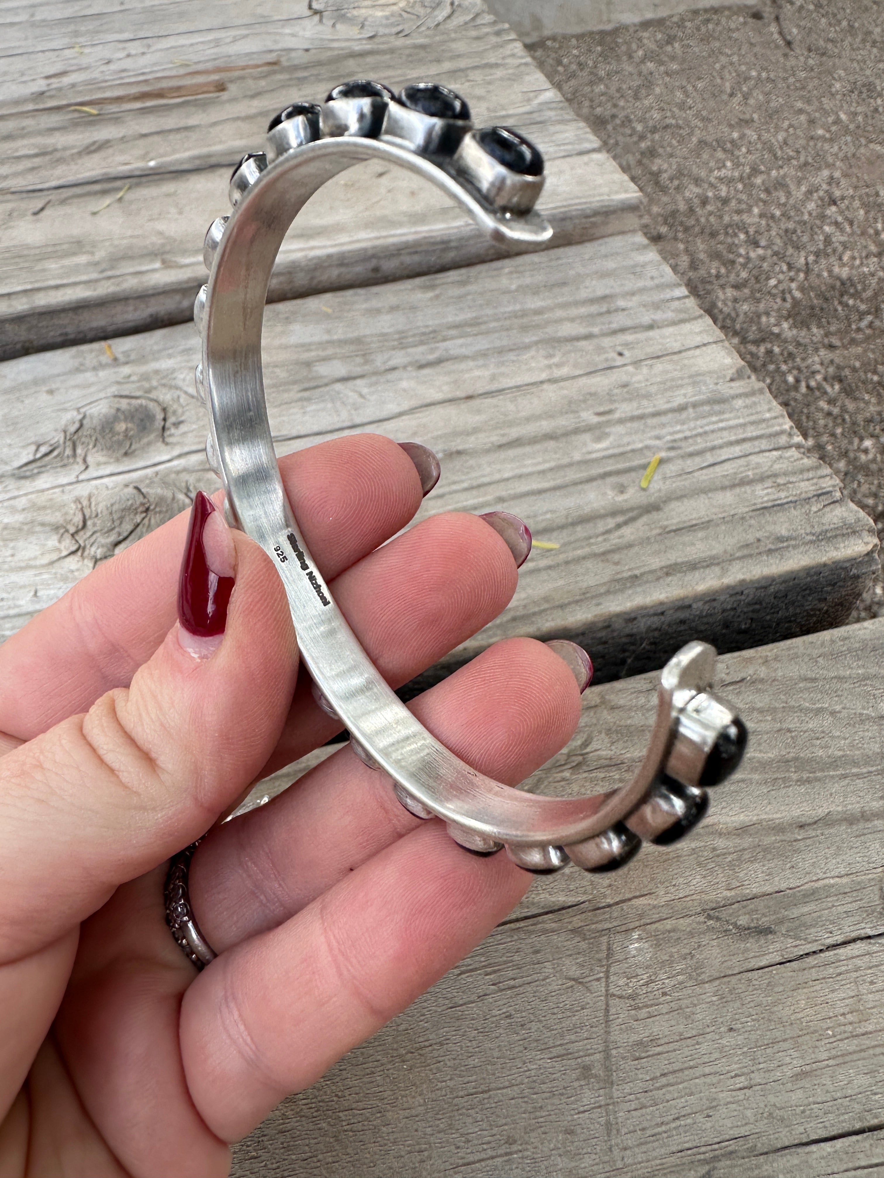 Handmade Onyx & Sterling Silver Cuff Bracelet