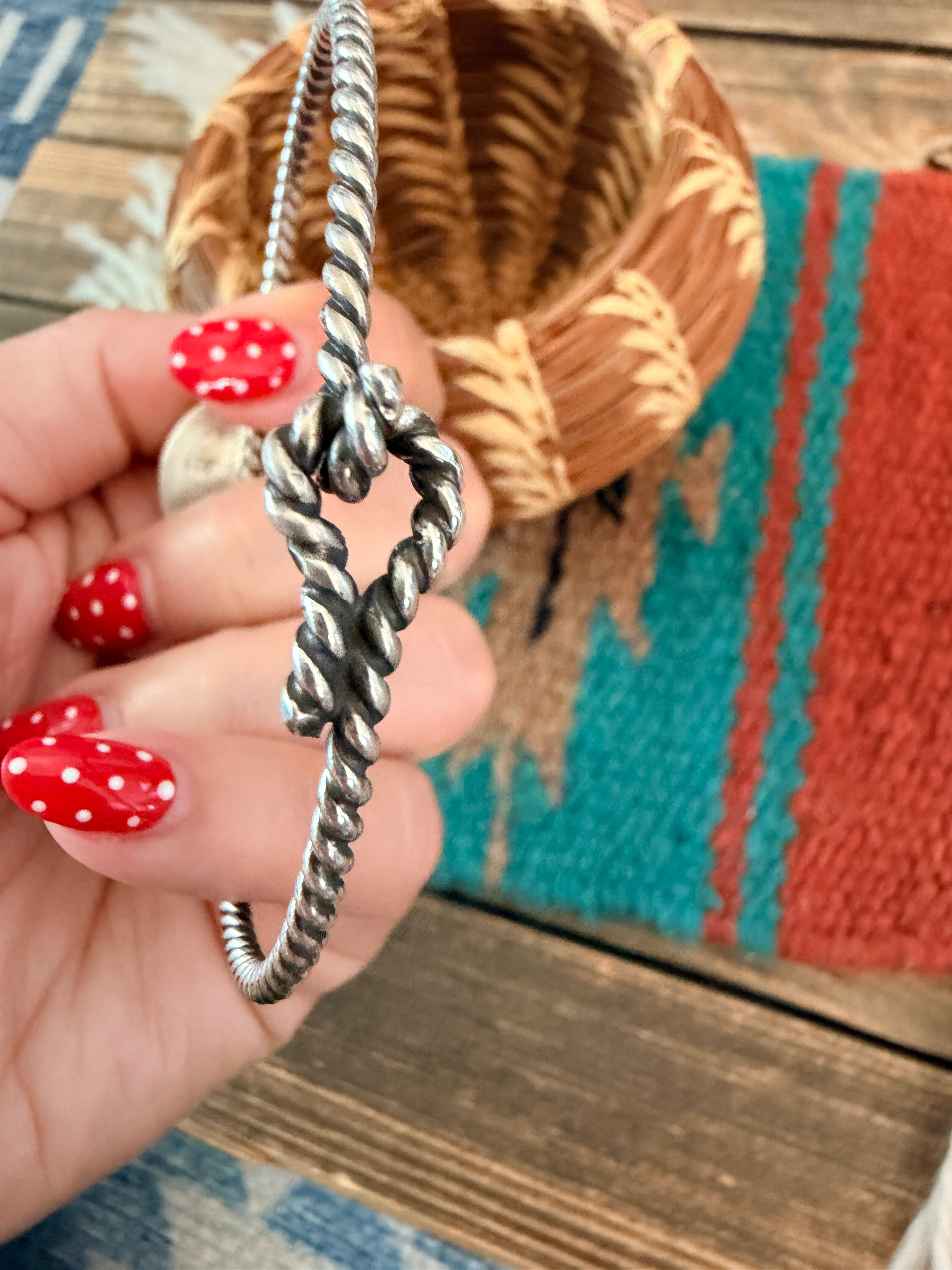 Handmade Turquoise & Sterling Silver Bangle Bracelet