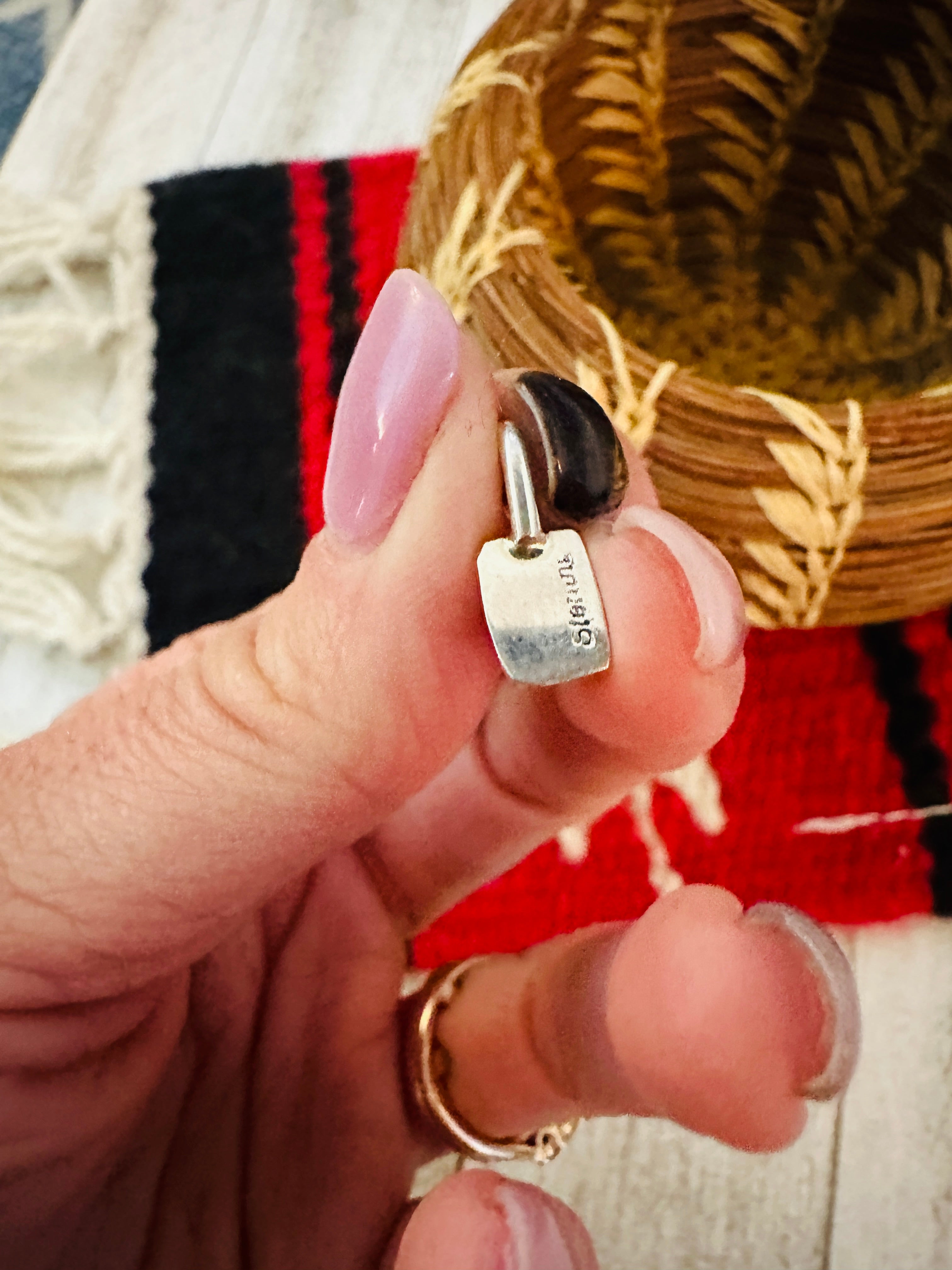 Navajo Sterling Silver & Garnet Mini Pendant