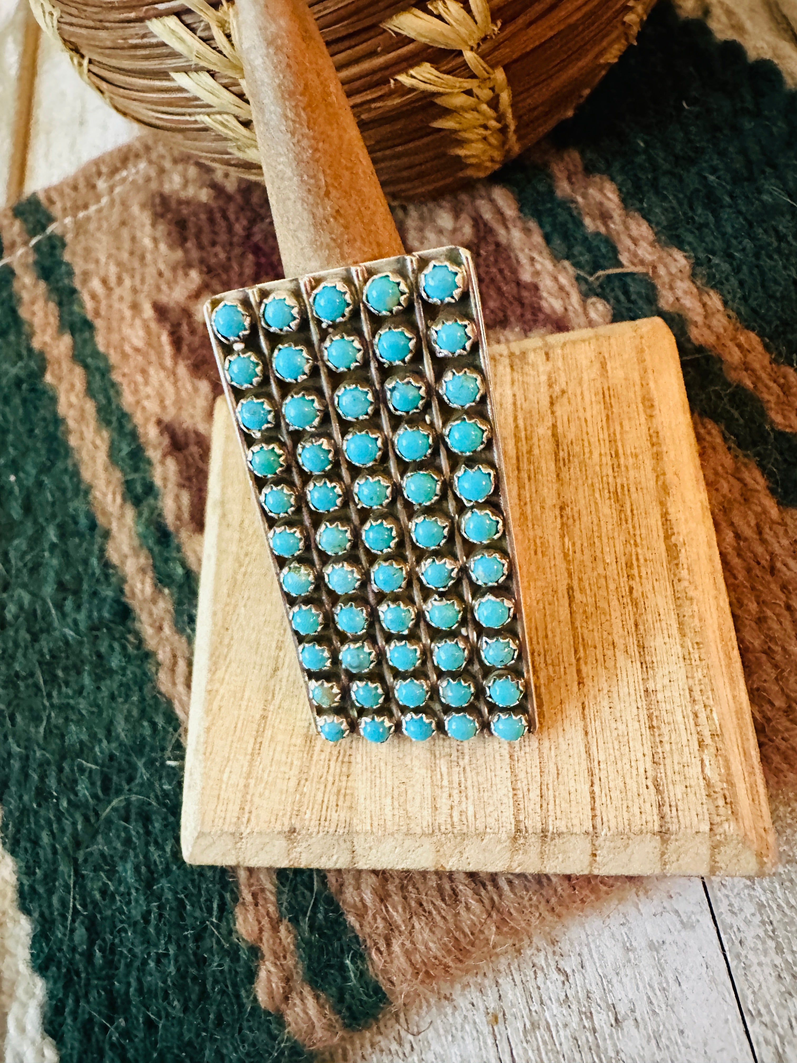 Navajo Sterling Silver & Turquoise Snake Eye Ring