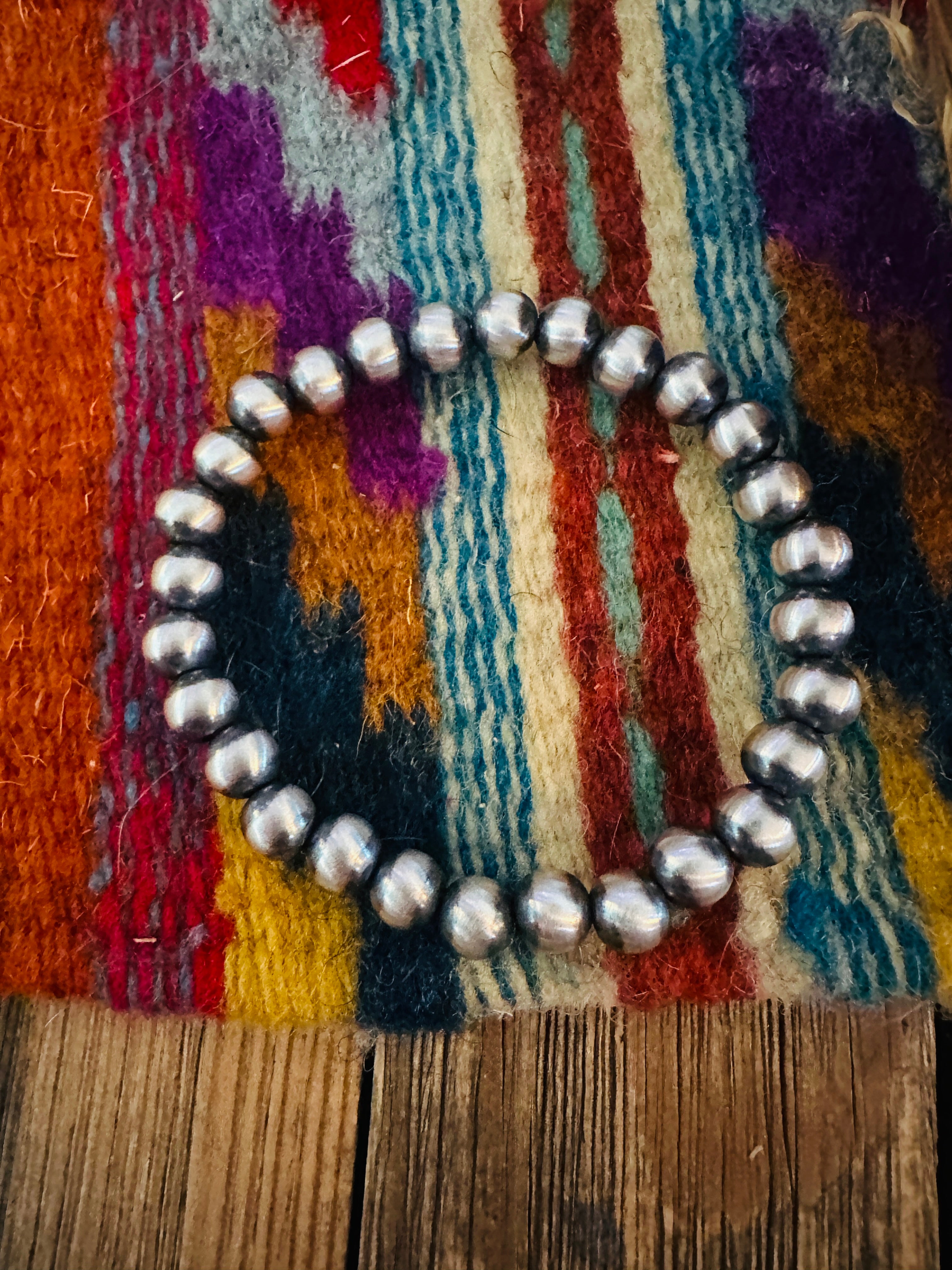 Handcrafted 7mm Sterling Silver Pearl Beaded Stretch Bracelet