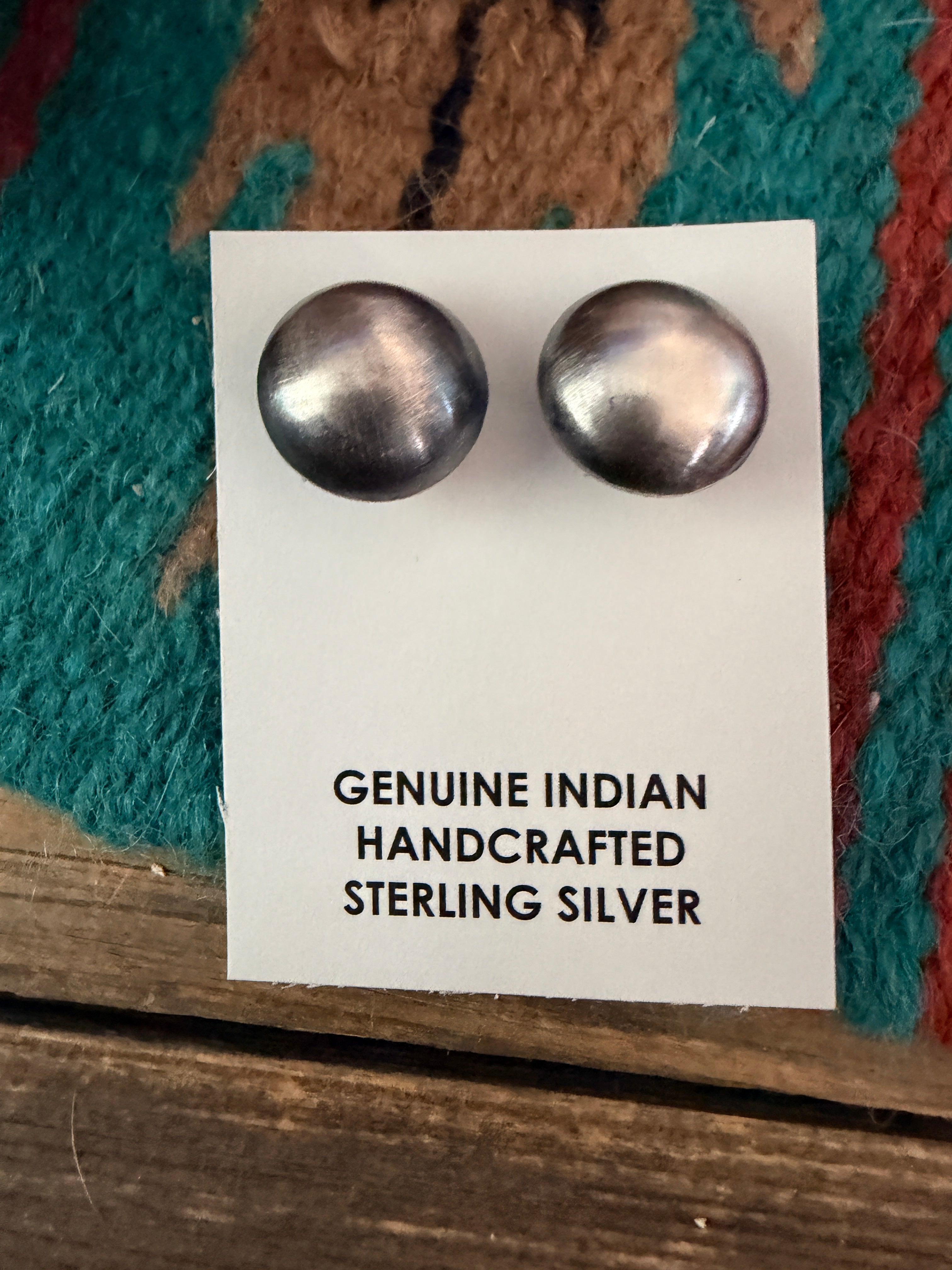 Handcrafted 12mm Sterling Silver Pearl Stud Earrings