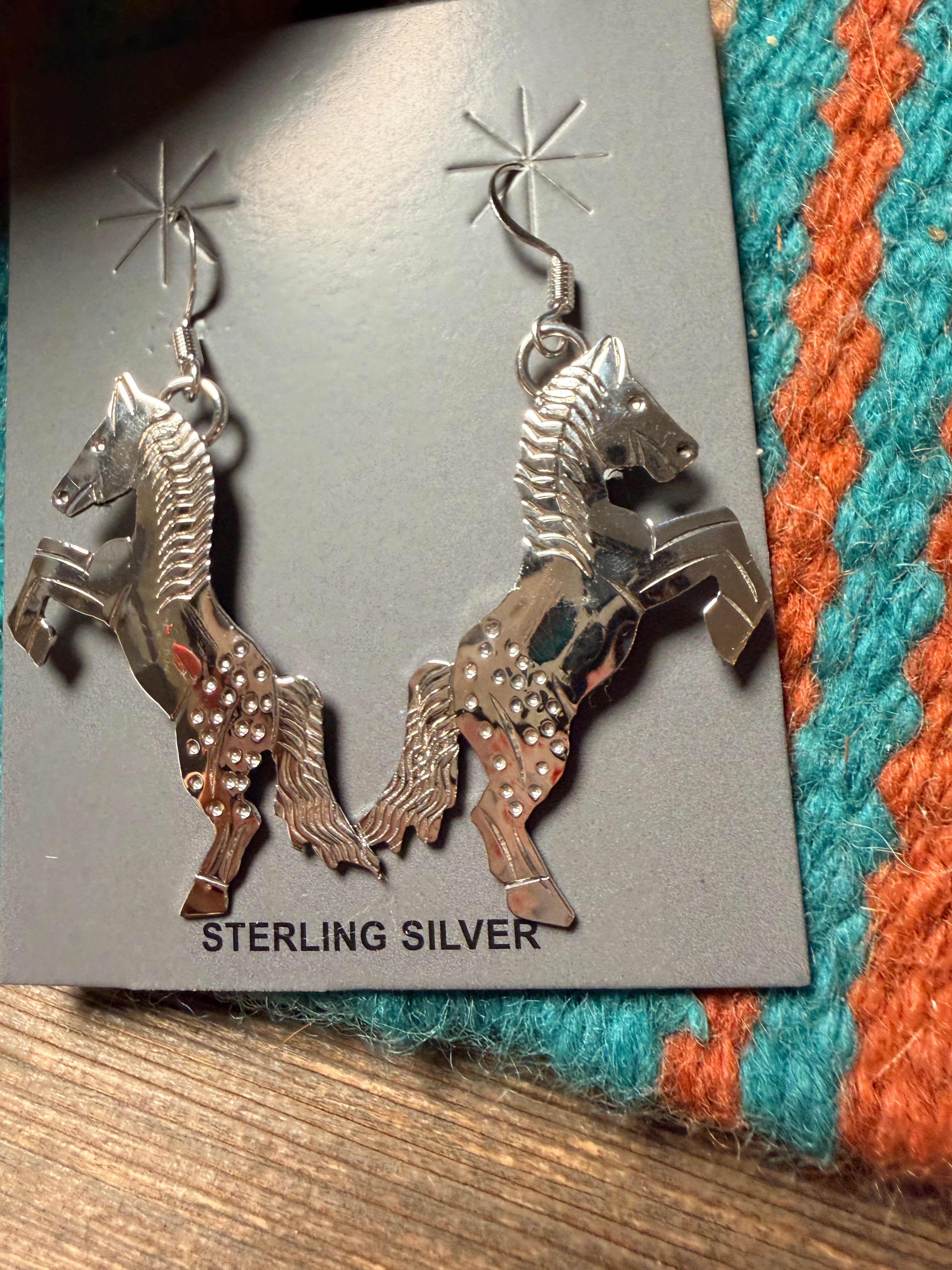 Handcrafted Sterling Silver Horse Dangle Earrings