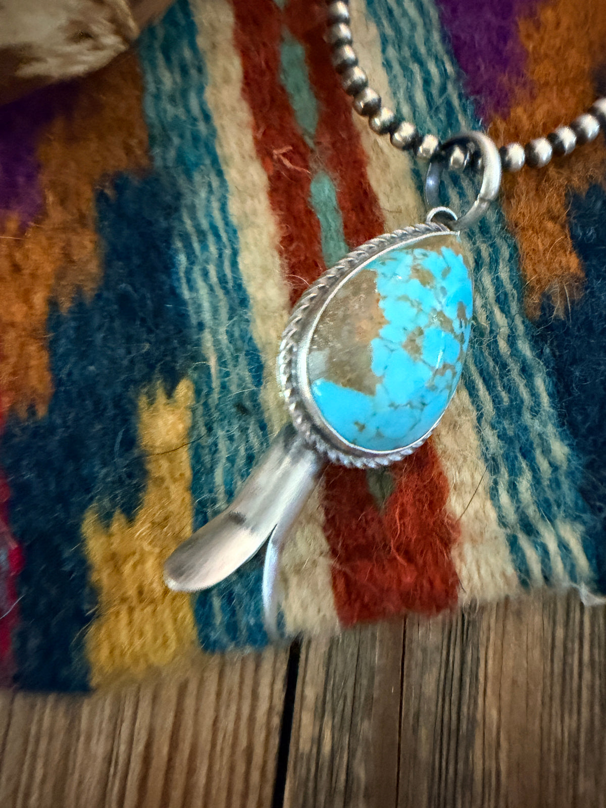Handcrafted Sterling Silver & Turquoise Blossom Pendant