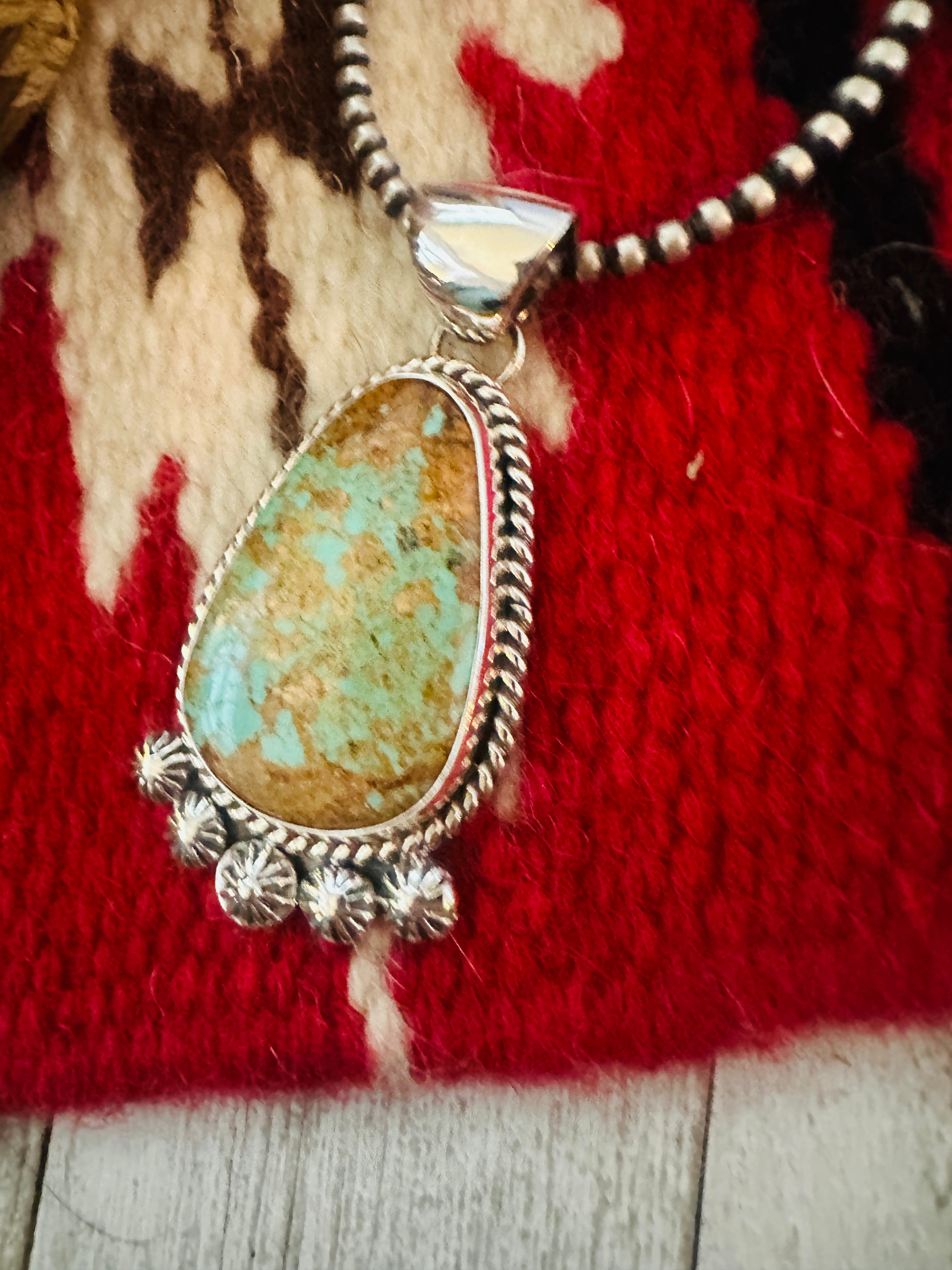 Navajo Number 8 Turquoise & Sterling Silver Pendant