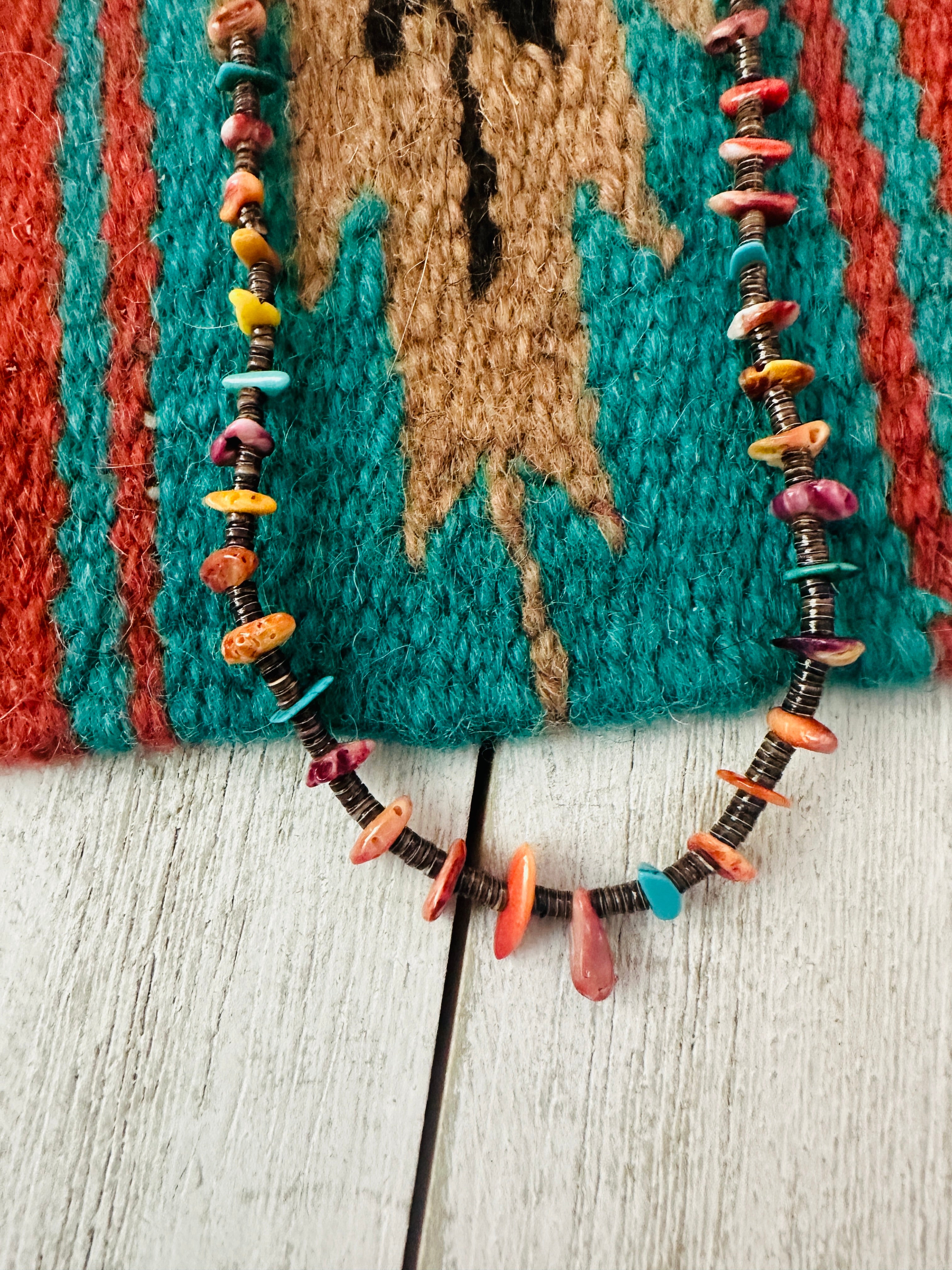 Zuni Multi Stone & Heishi Beaded Necklace