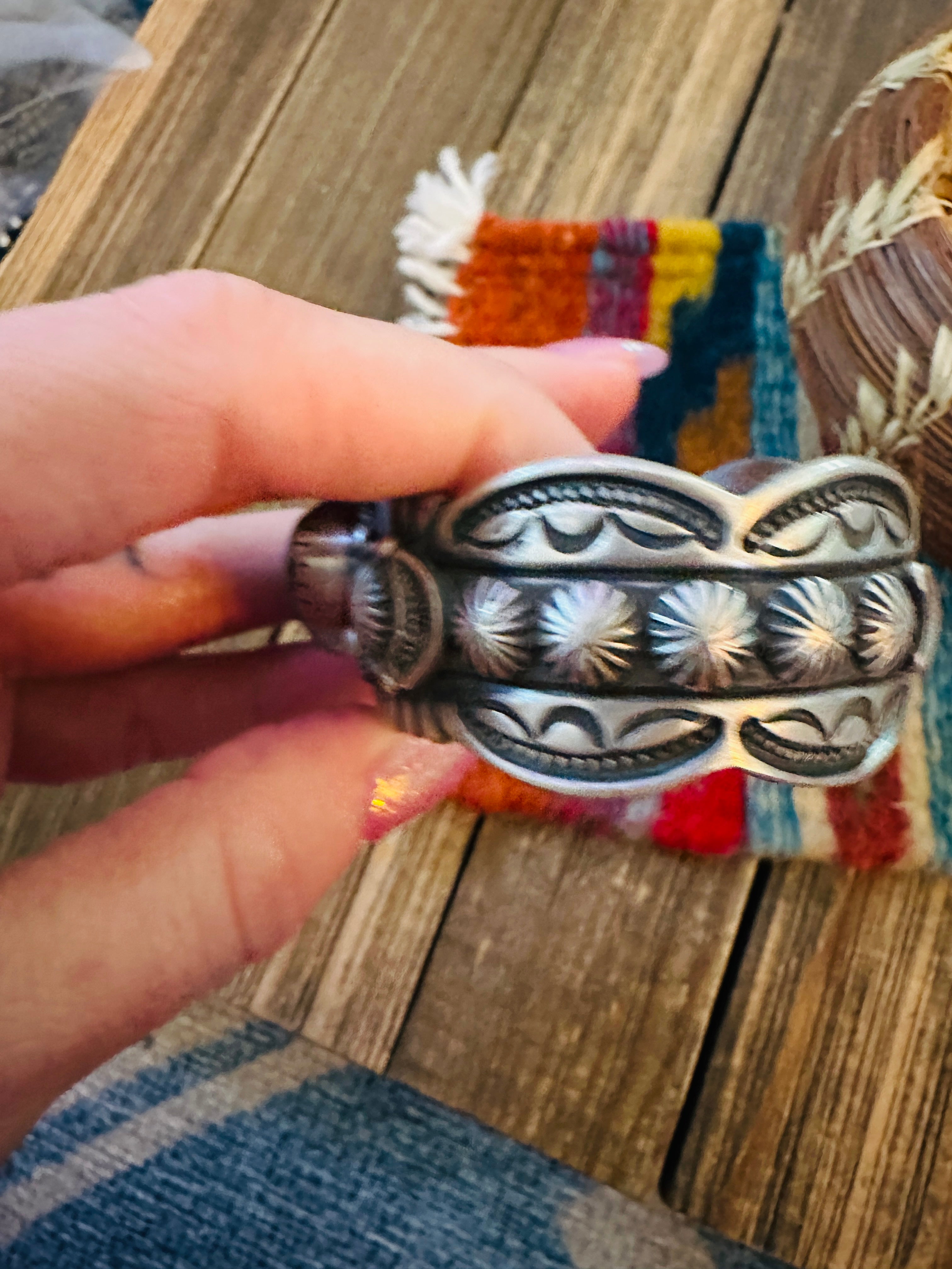Handcrafted Tibetan Turquoise & Sterling Silver Cuff Bracelet