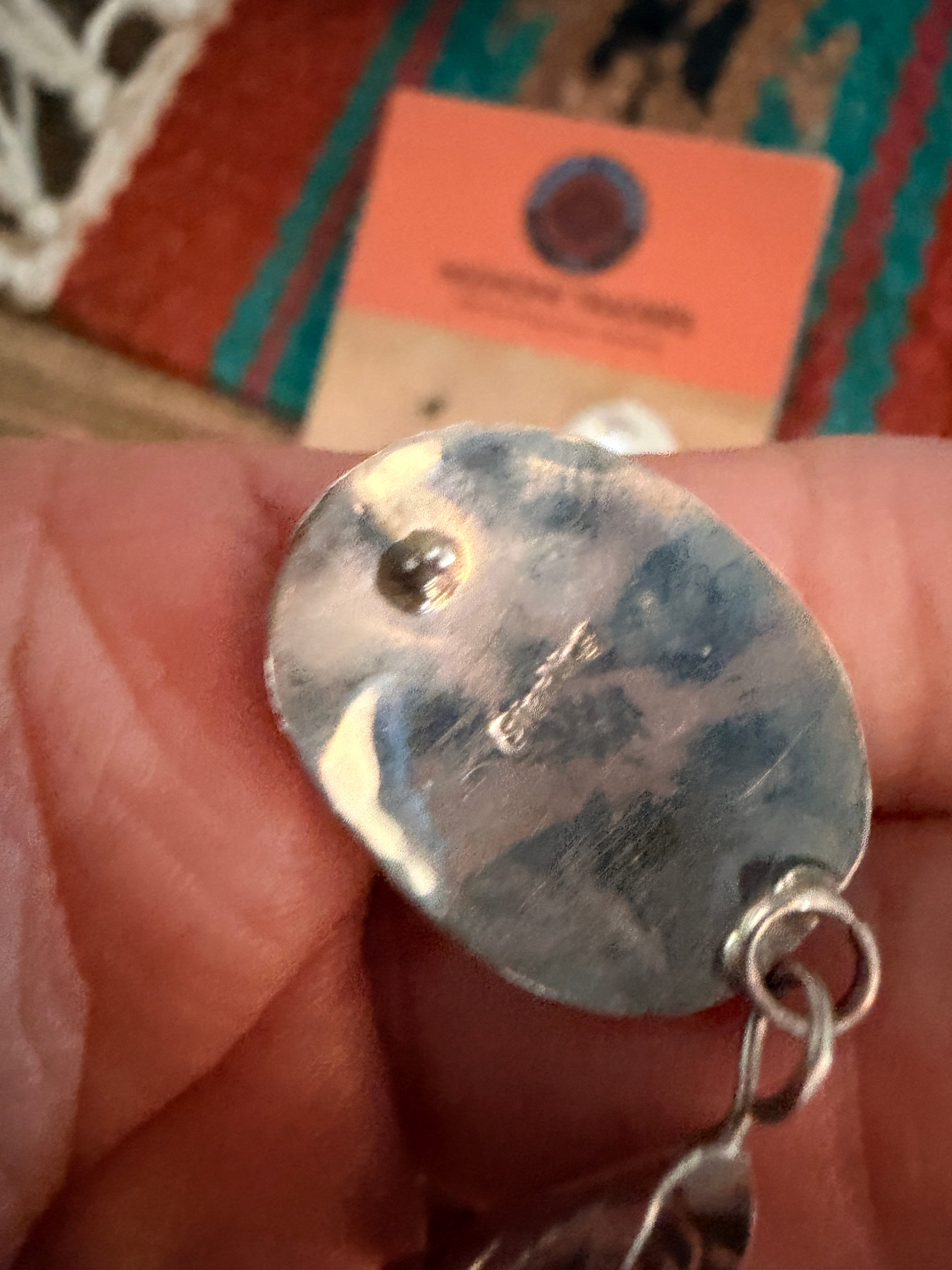 Handcrafted Turquoise & Sterling Silver Kokopelli Dangle Earrings