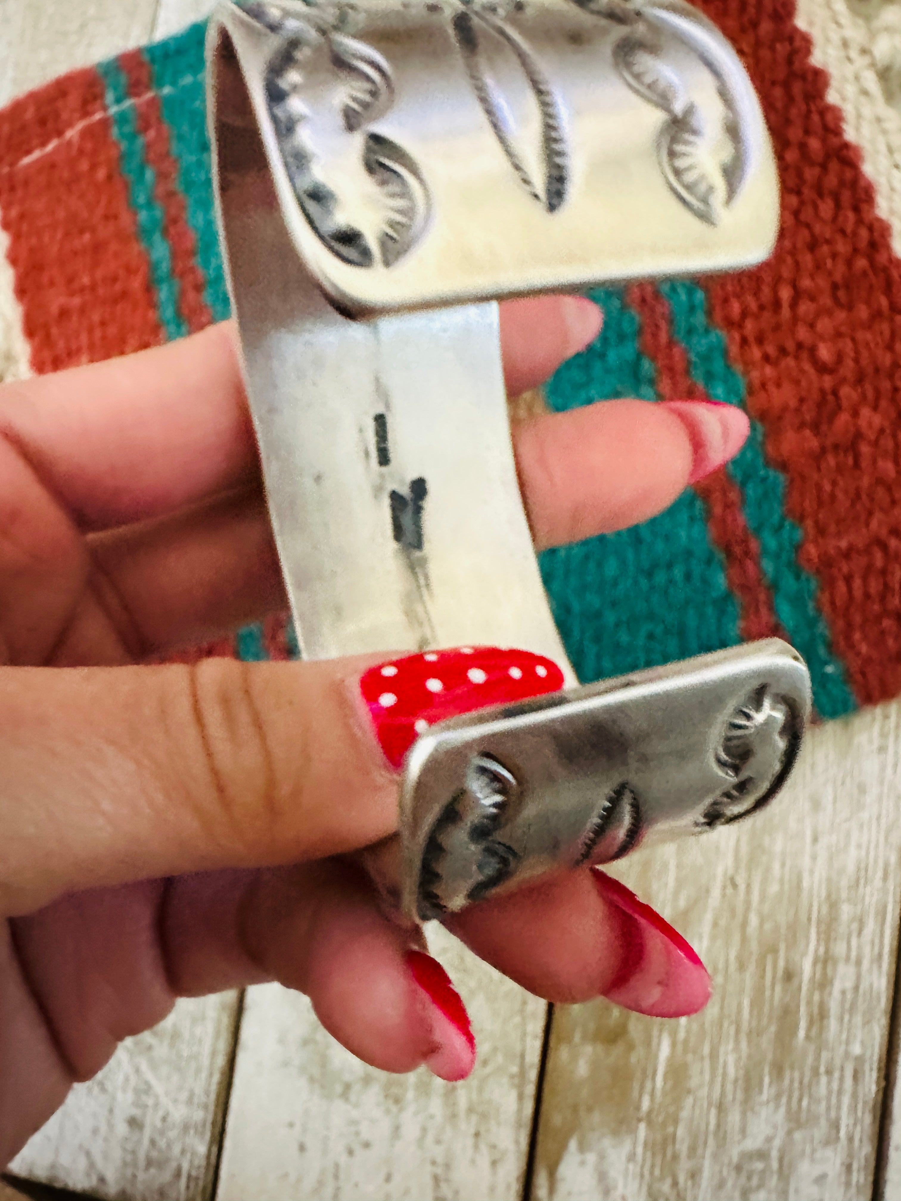 Handcrafted Sterling Silver & Turquoise Cuff Bracelet by Chimney Butte /