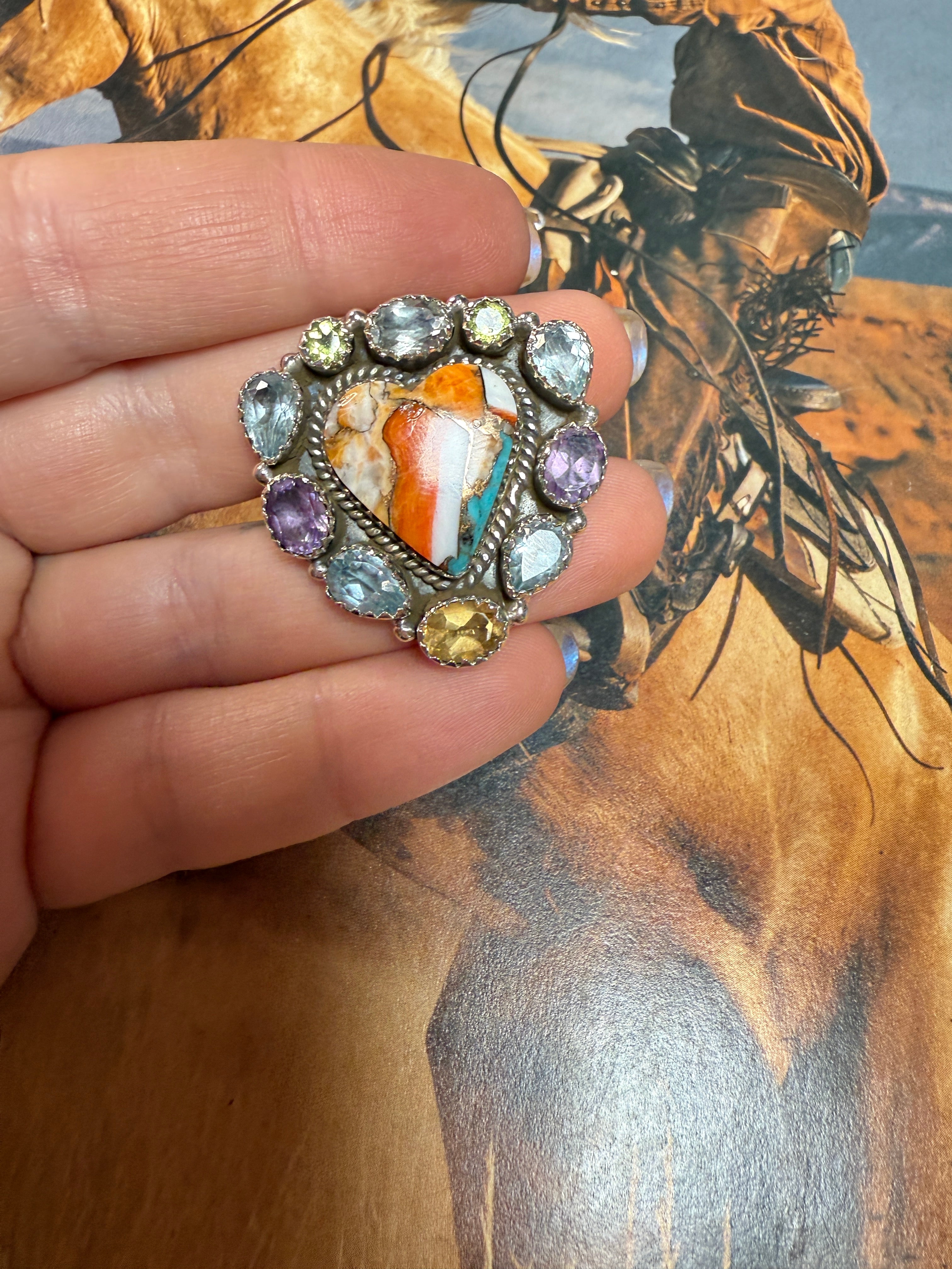 Handmade Sterling Silver Spice Adjustable Heart Ring