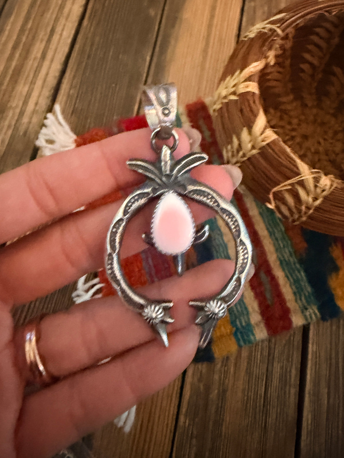 Handcrafted Sterling Silver & Queen Pink Conch Naja Pendant by Kevin Billah