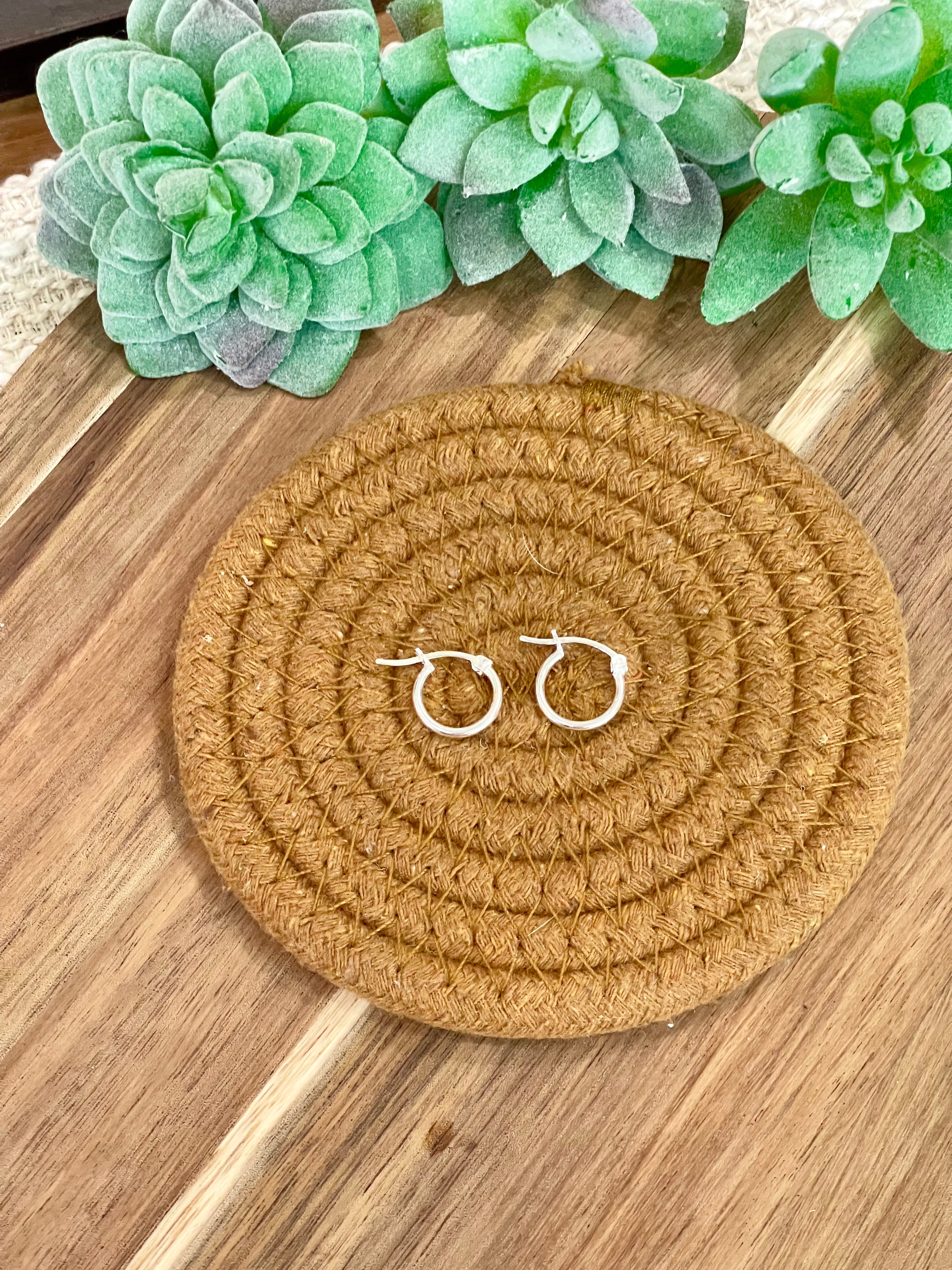 Handmade In Mexico Sterling Silver, Hoop Earrings