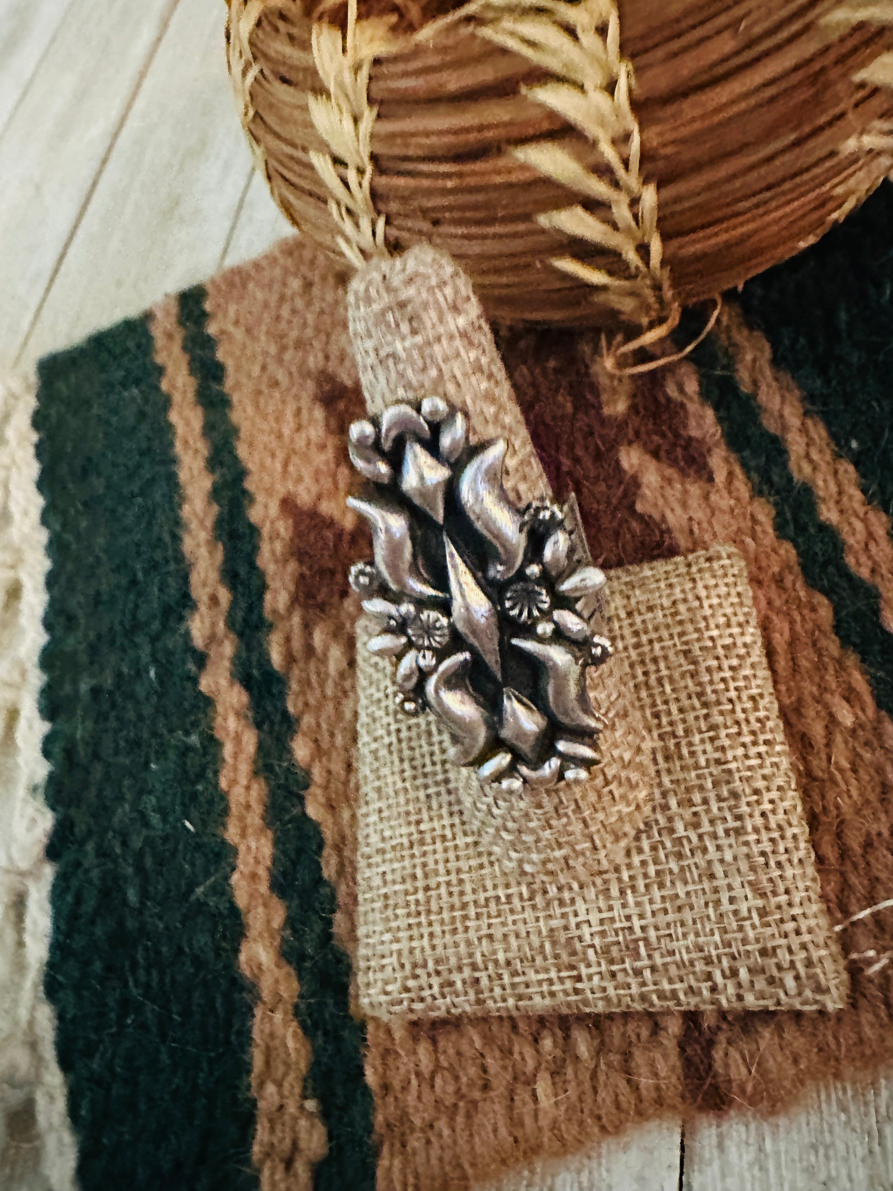 Handcrafted Sterling Silver Adjustable Concho Ring by Leroy James