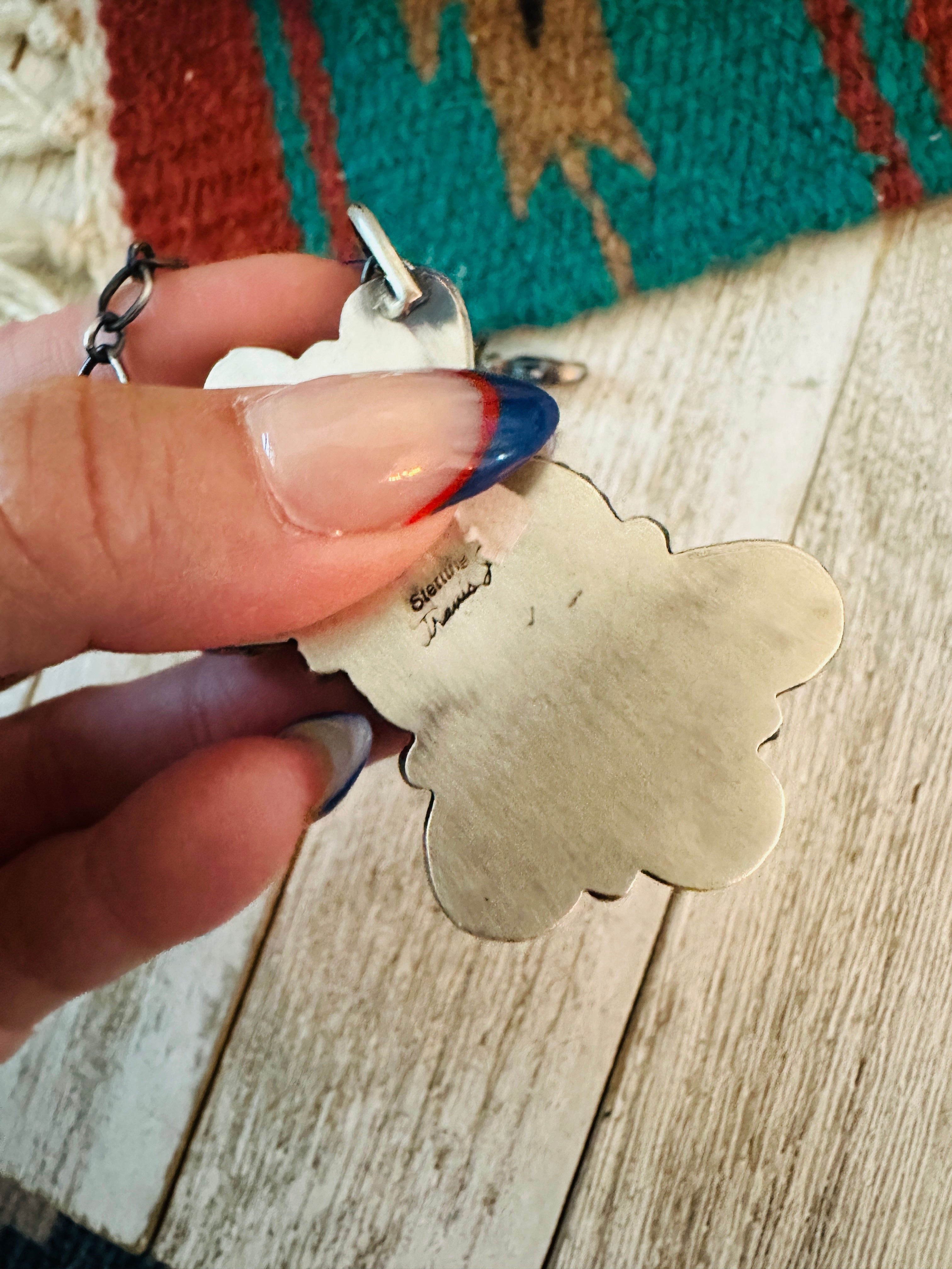 Handcrafted Sterling Silver & Golden Hills Turquoise Cluster Necklace