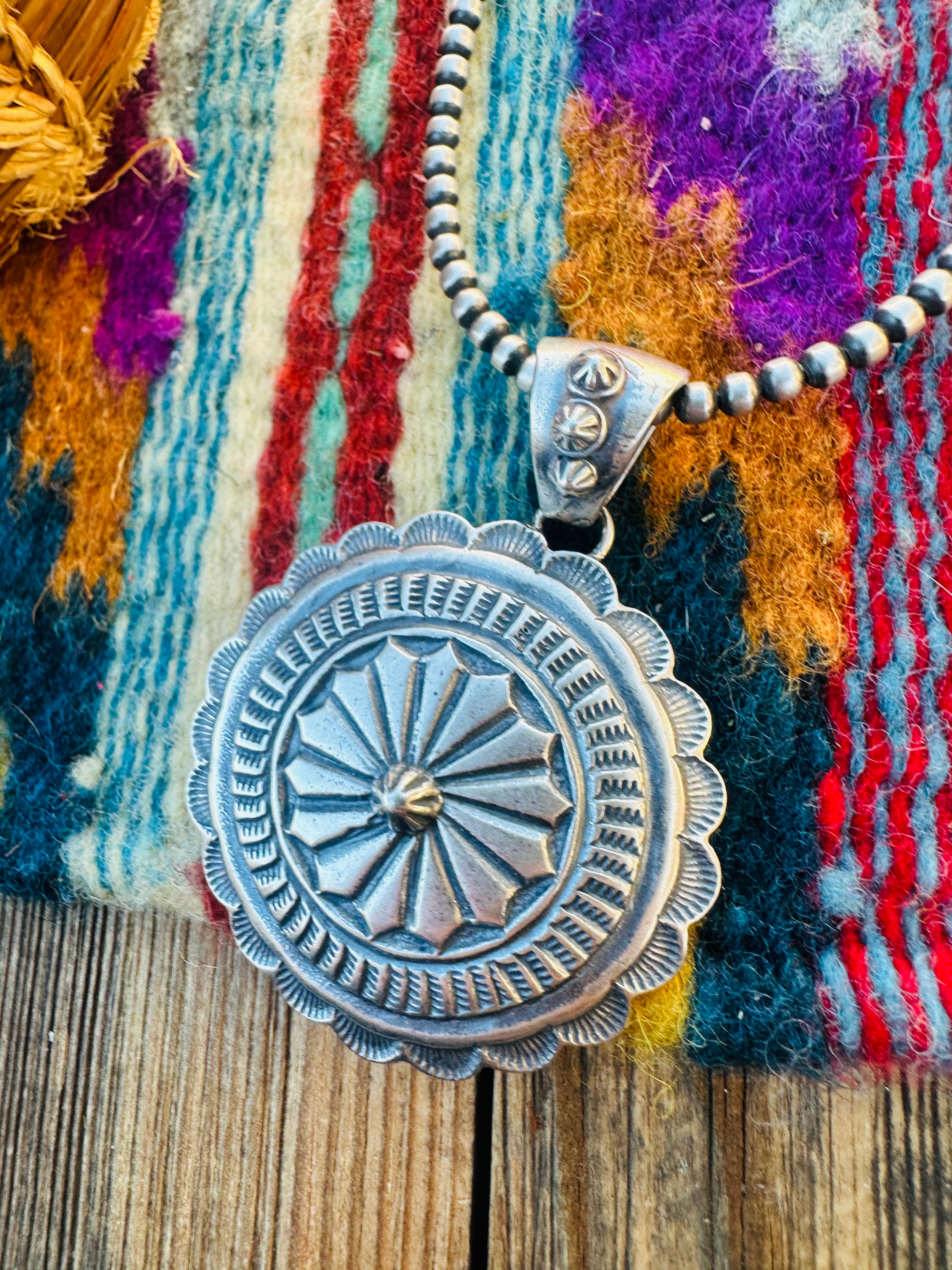 Handcrafted Sterling Silver Concho Pendant