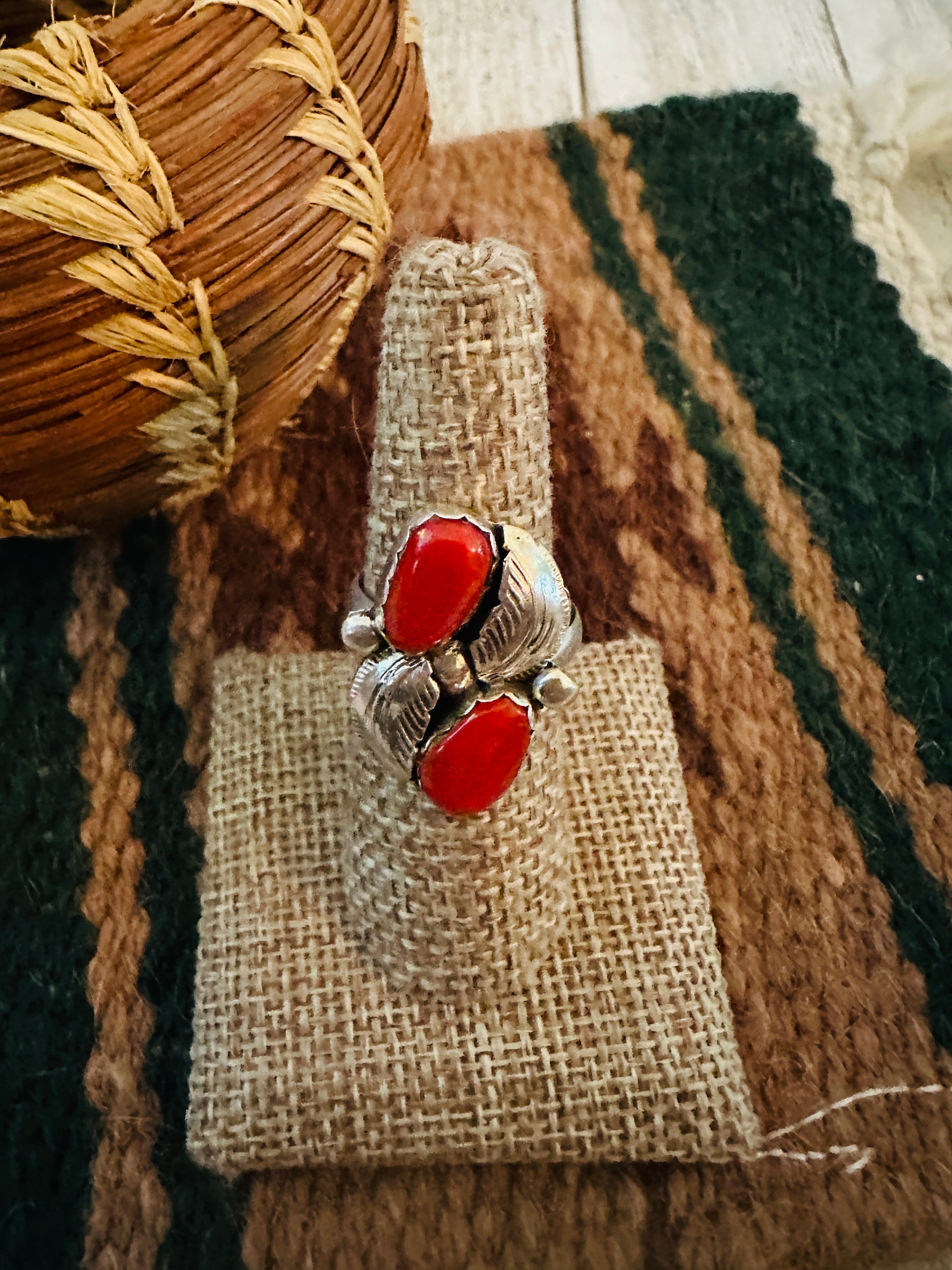 BIG HAND silver925×k18×coral×Ruby BIG HAND silver925×k18×coral×Ruby Coral Genuine Sterling