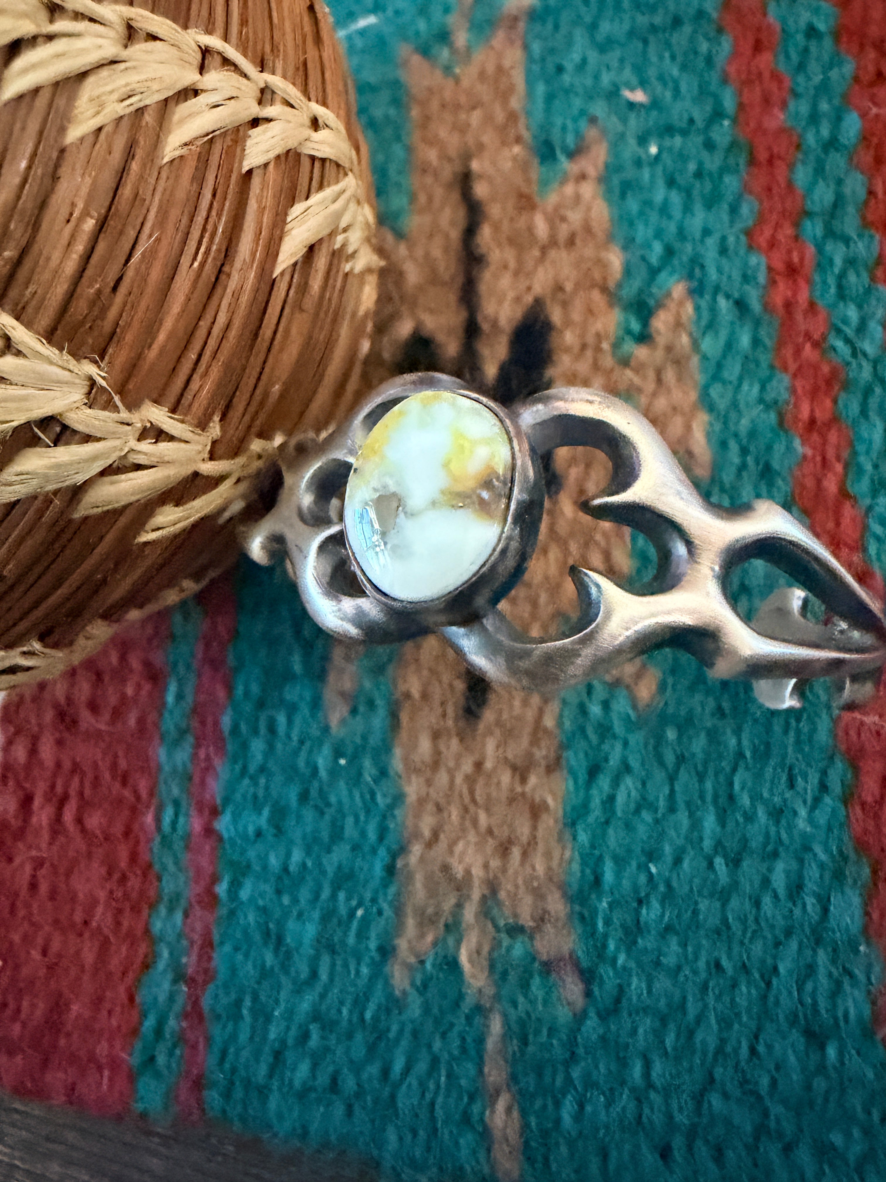 Handcrafted Palomino Turquoise & Sterling Silver Cuff Bracelet by Rick Tolino