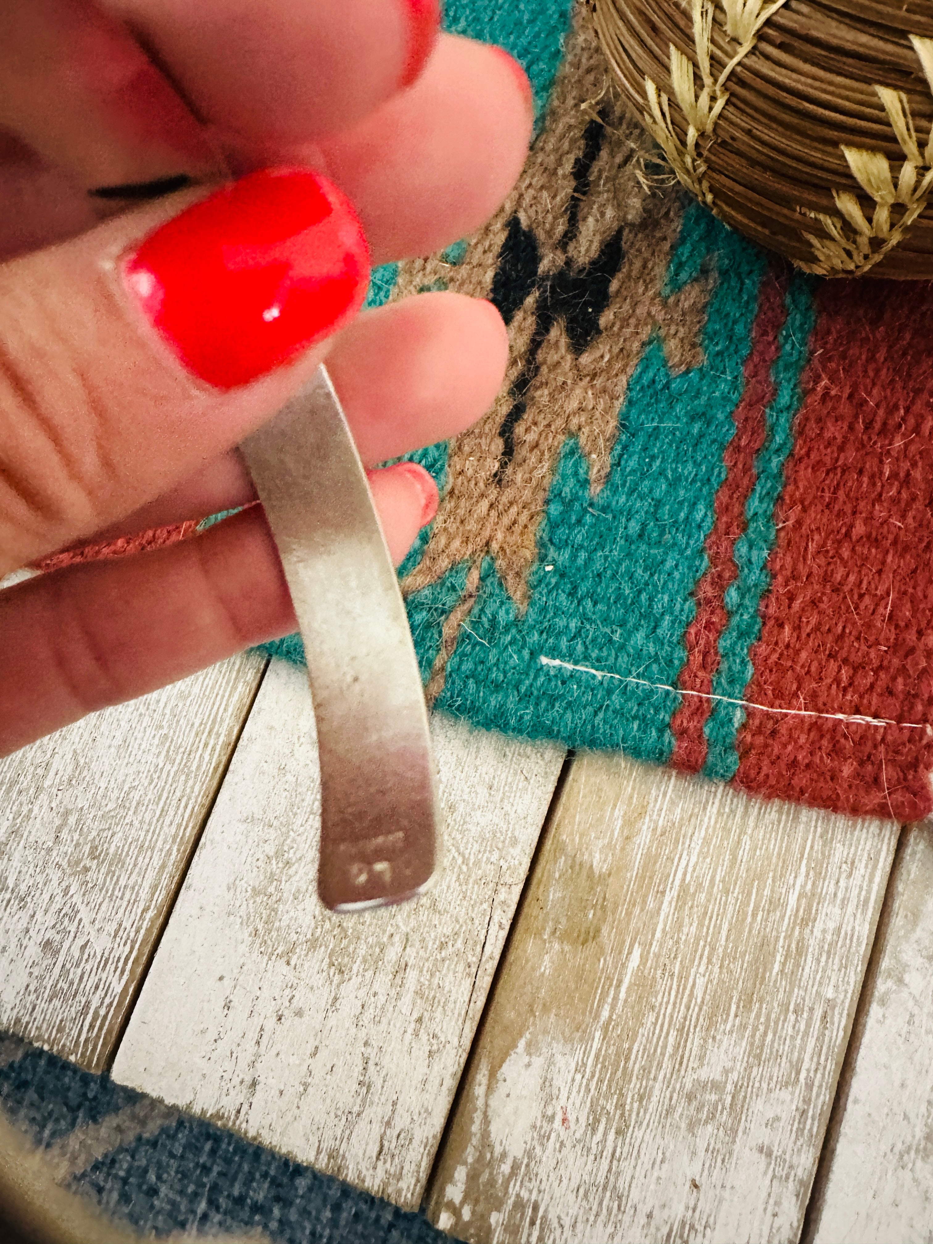 Handcrafted Hand Stamped Sterling Silver Cuff Bracelet