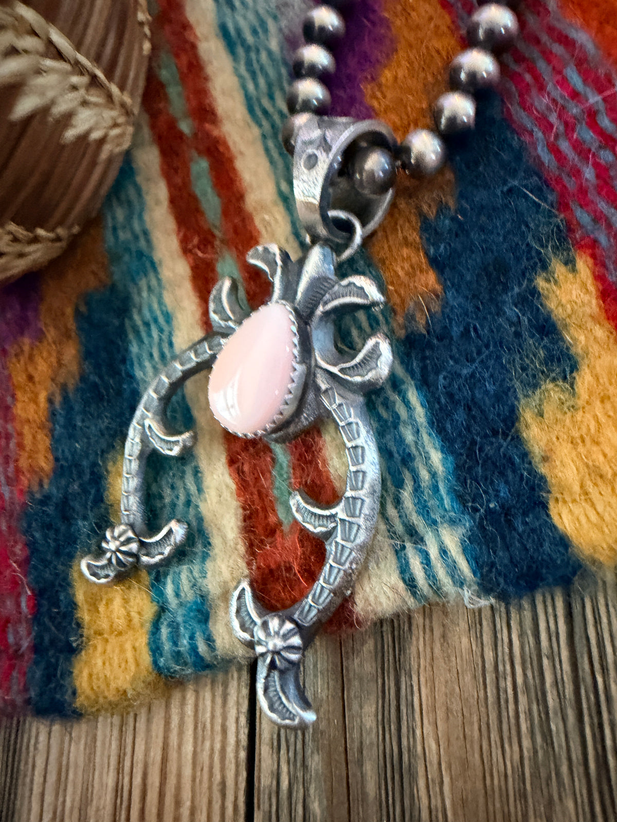 Handcrafted Sterling Silver & Queen Pink Conch Naja Pendant by Kevin Billah