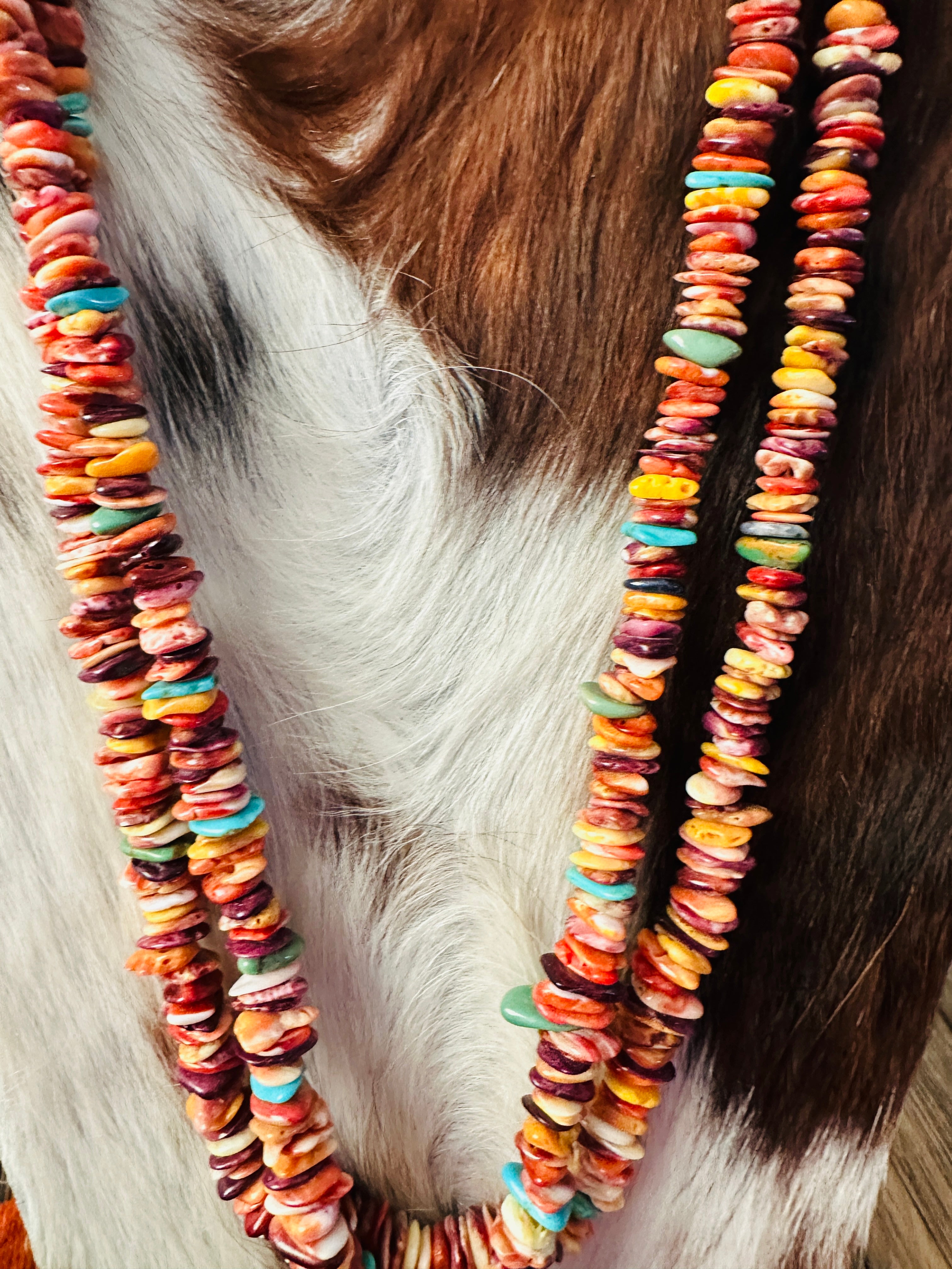 Old Pawn Vintage Handcrafted Multi Stone & Sterling Silver Beaded Necklace