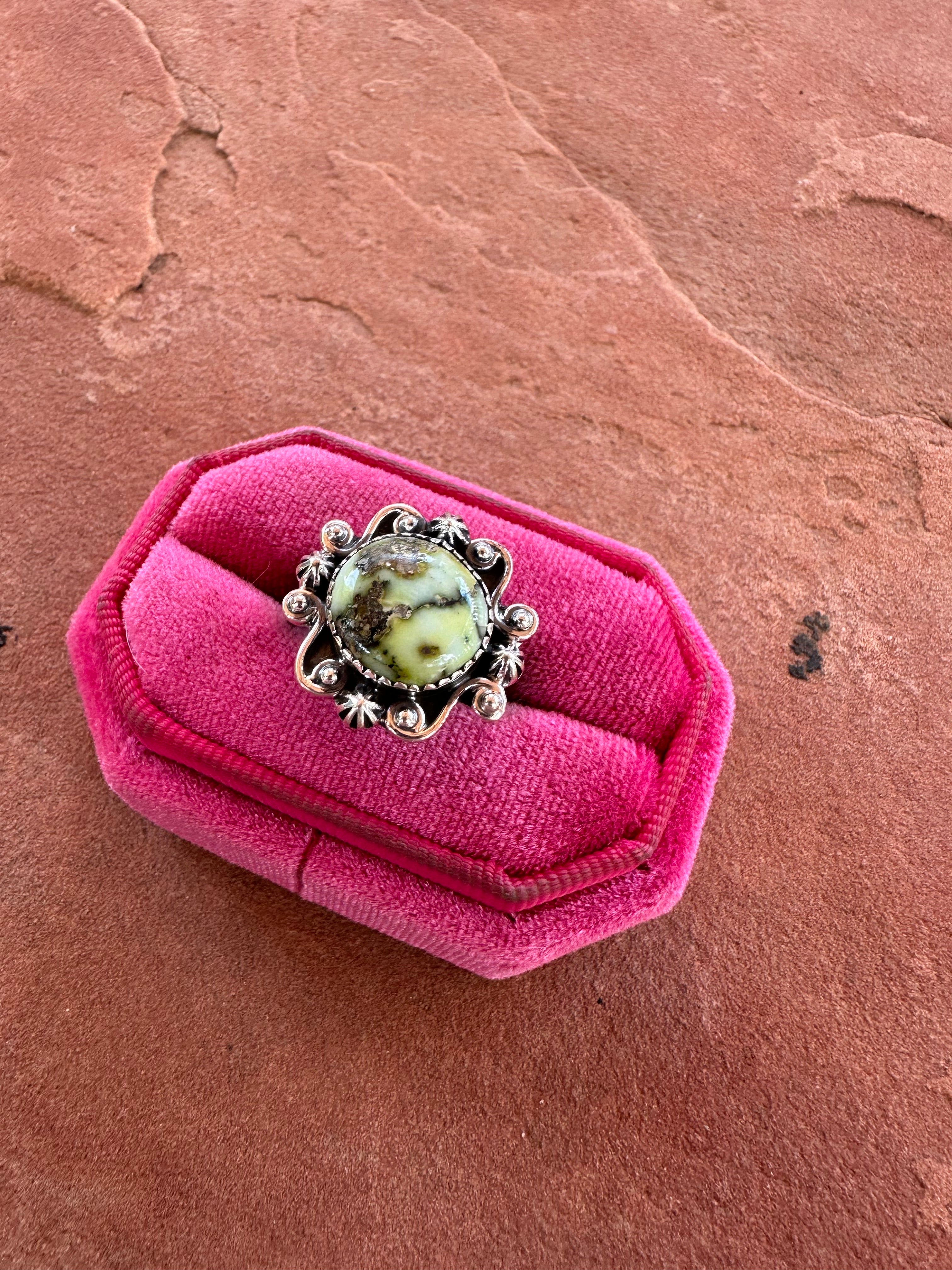 Beautiful Handmade Palomino Turquoise And Sterling Silver Adjustable Ring