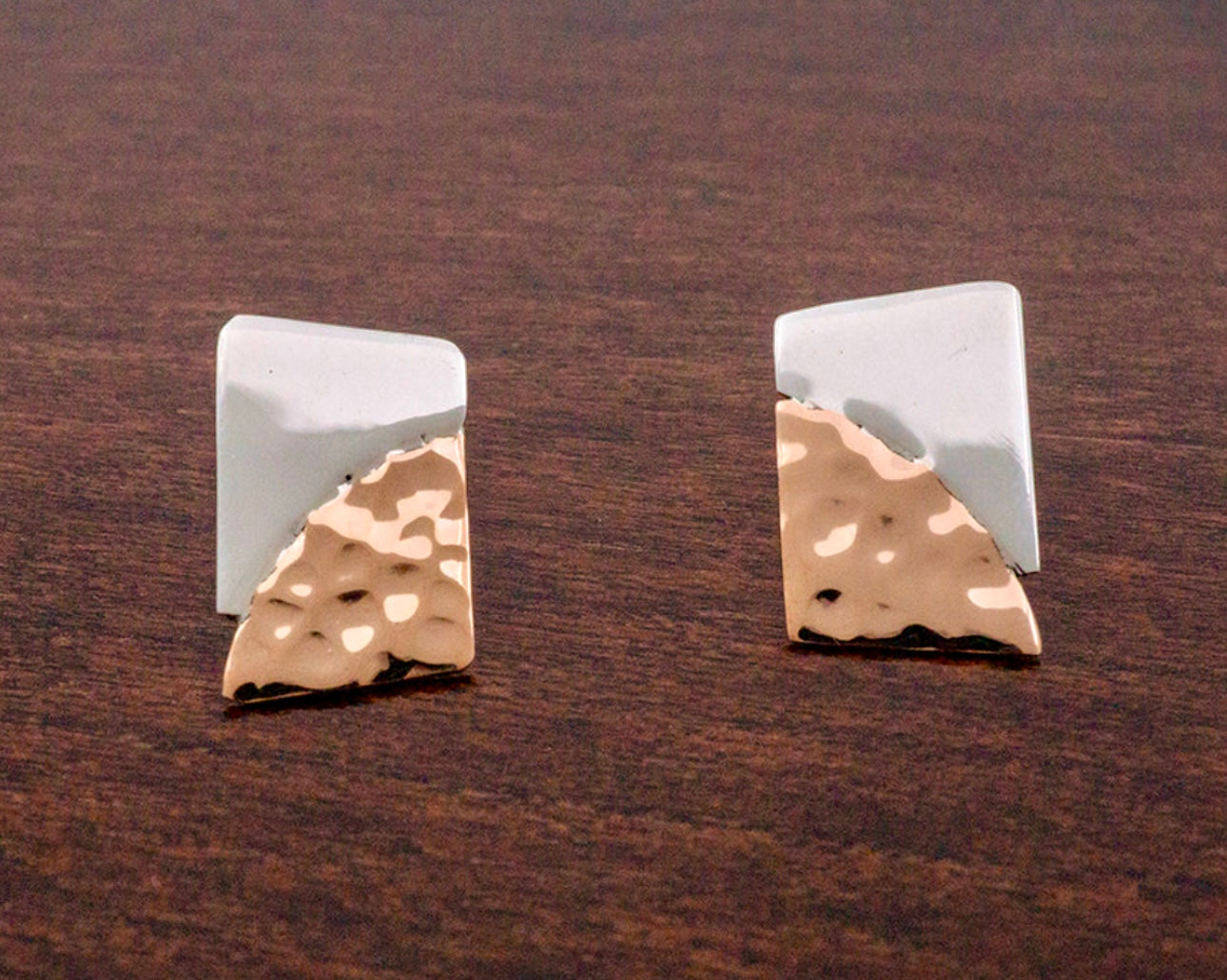 SILVER & COPPER PUZZLE EARRING