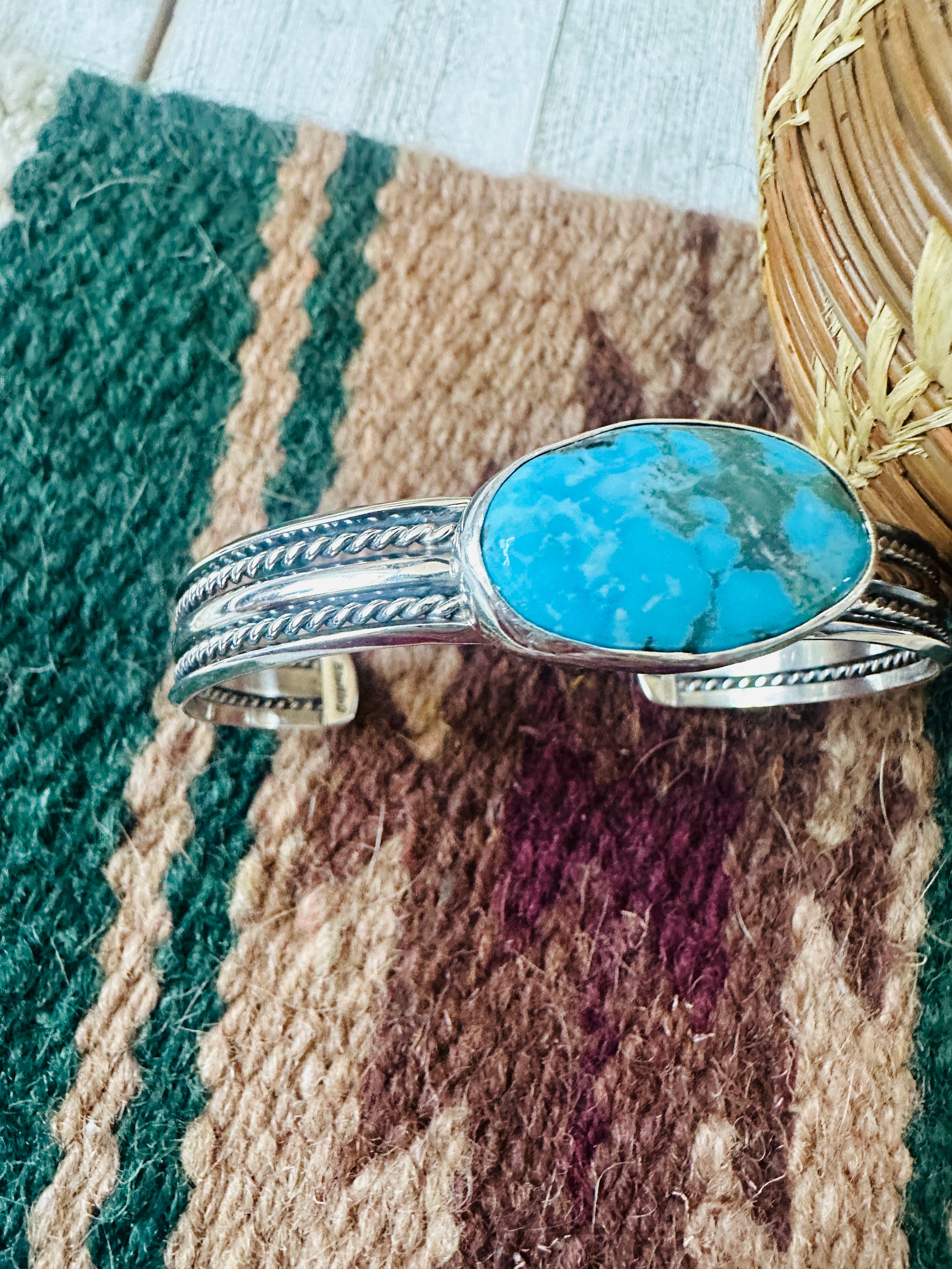 Navajo Turquoise & Sterling Silver Cuff Bracelet