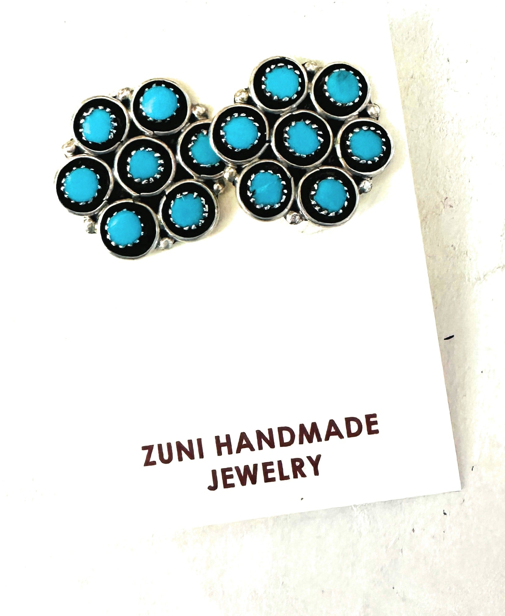 Zuni Sterling Silver & Turquoise Post Earrings