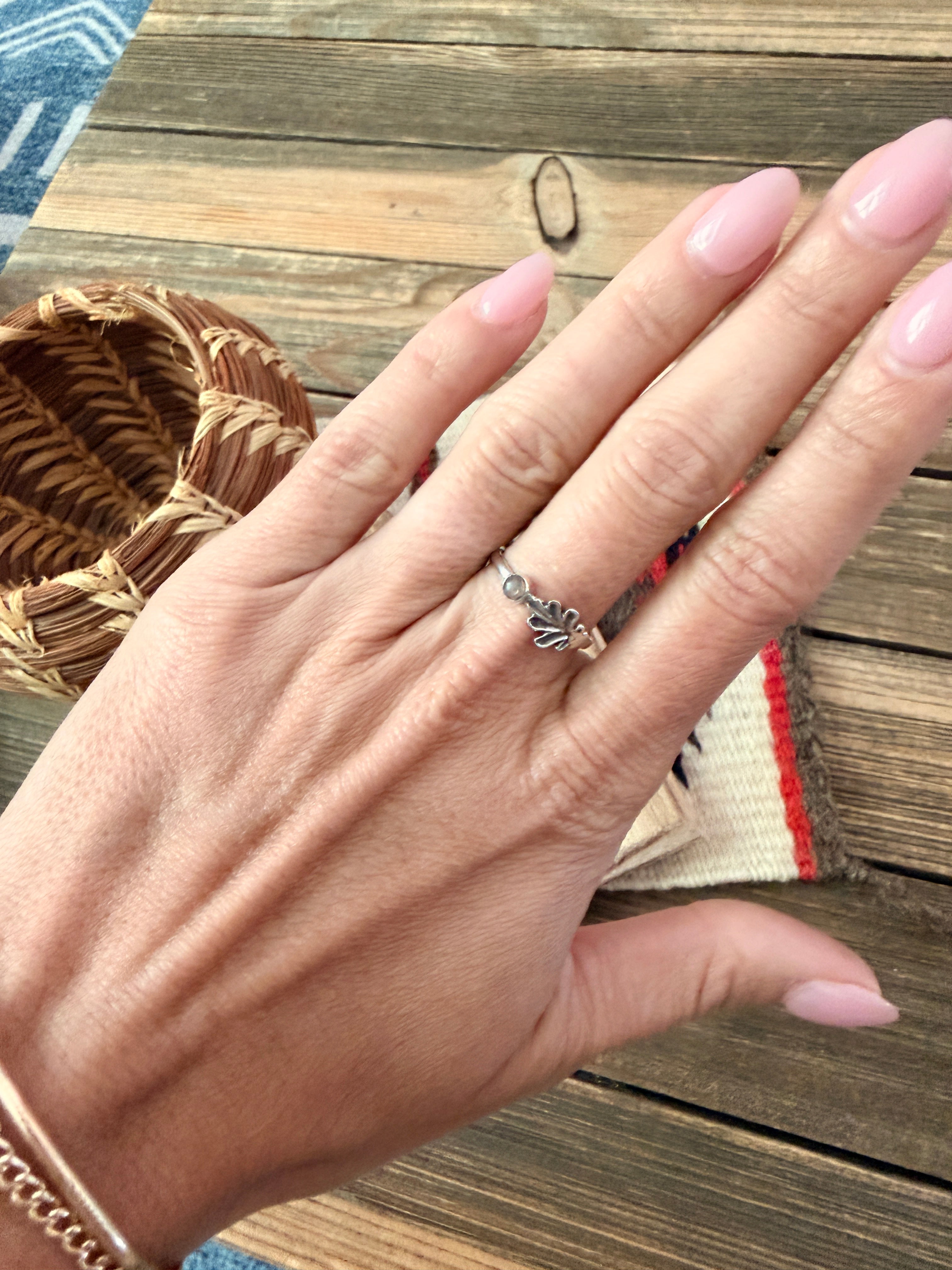 Handmade Sterling Silver & Sunstone Adjustable Ring