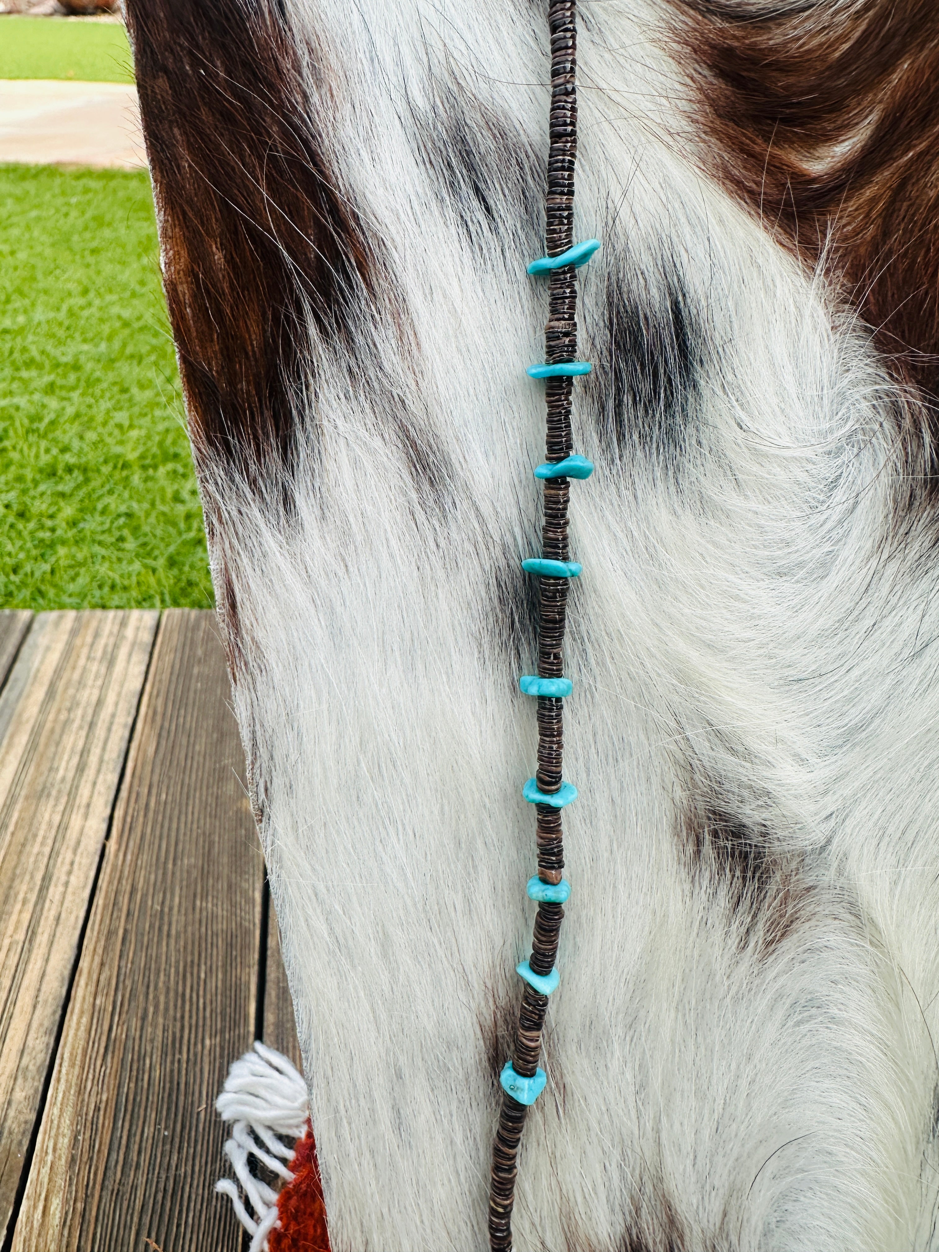 Handcrafted Turquoise & Heishi Beaded Glasses Strap