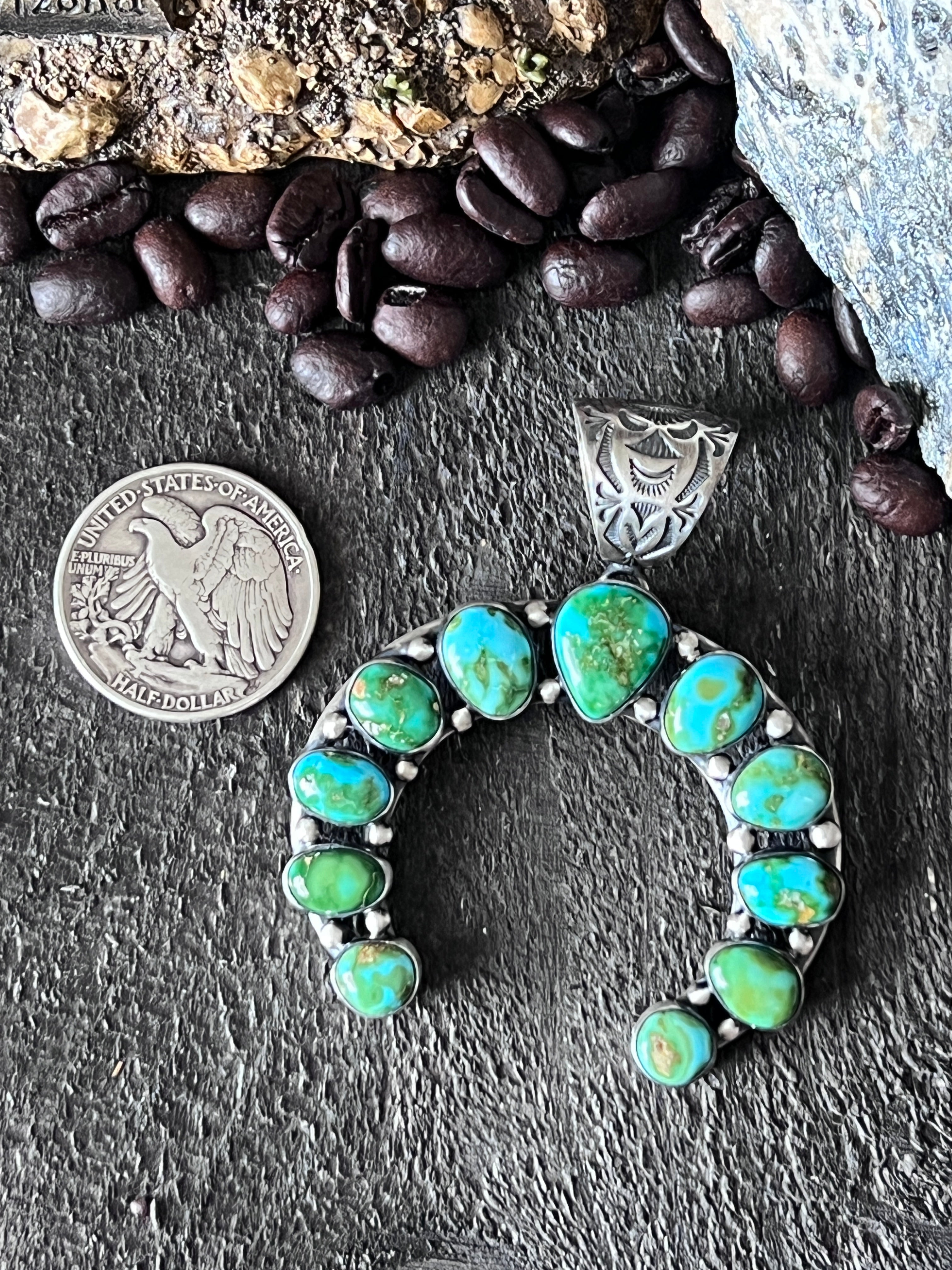 Diane Wylie Sterling Silver & Sonoran Mountain Turquoise Naja Pendant