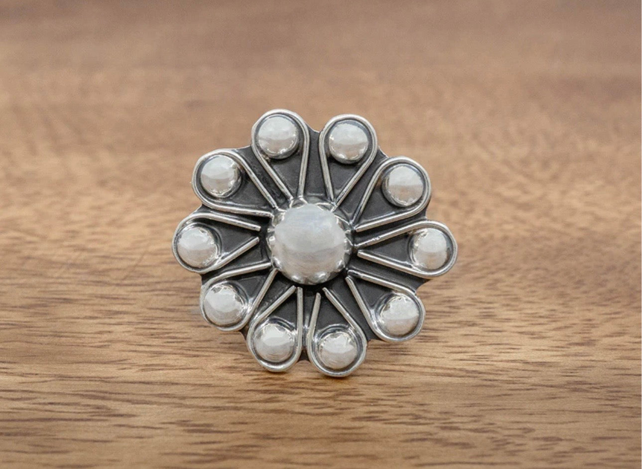 Sterling Silver Vintage Style Flower Ring
