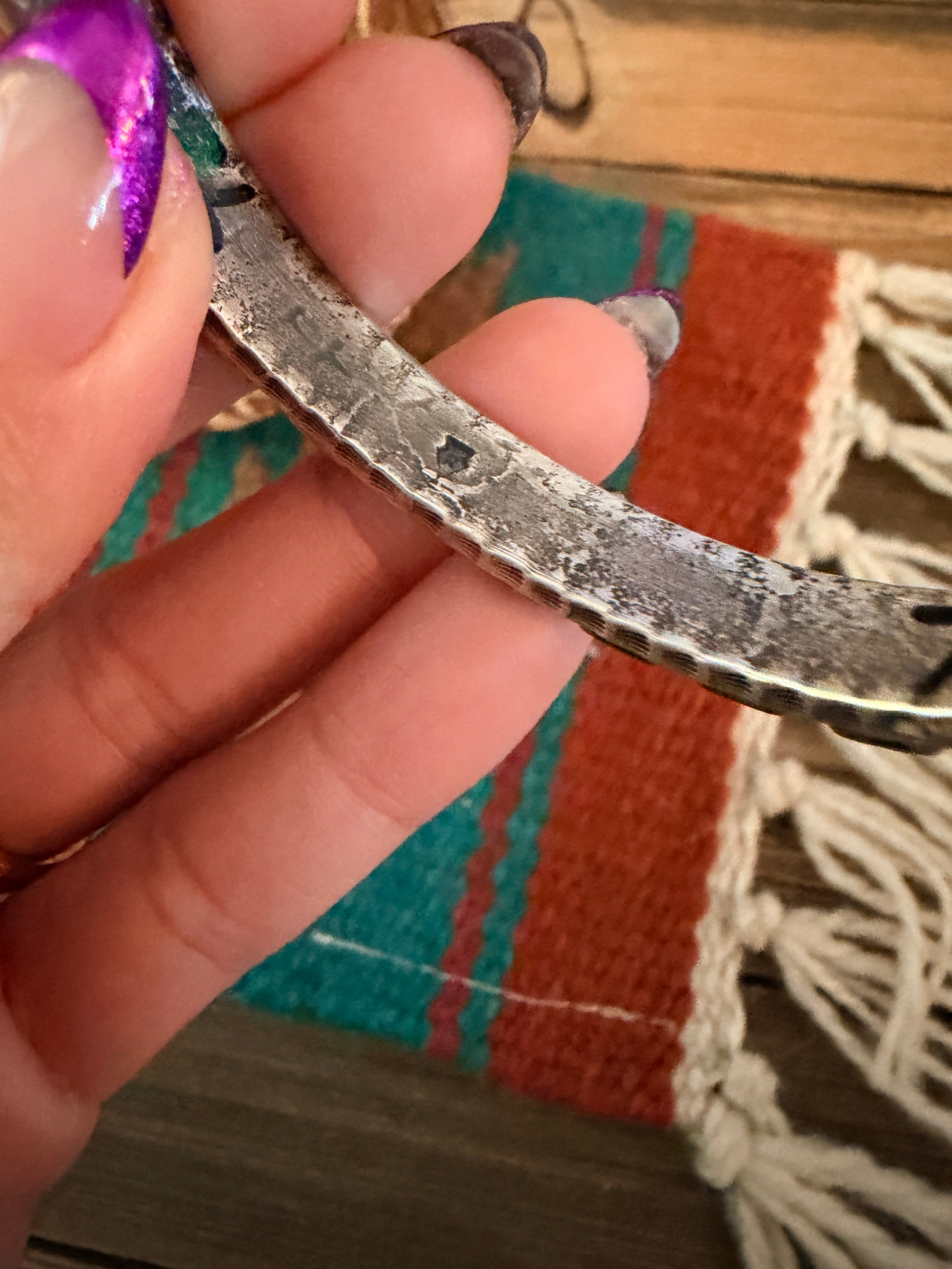 Handcrafted Purple Spiny & Sterling Silver Cuff Bracelet