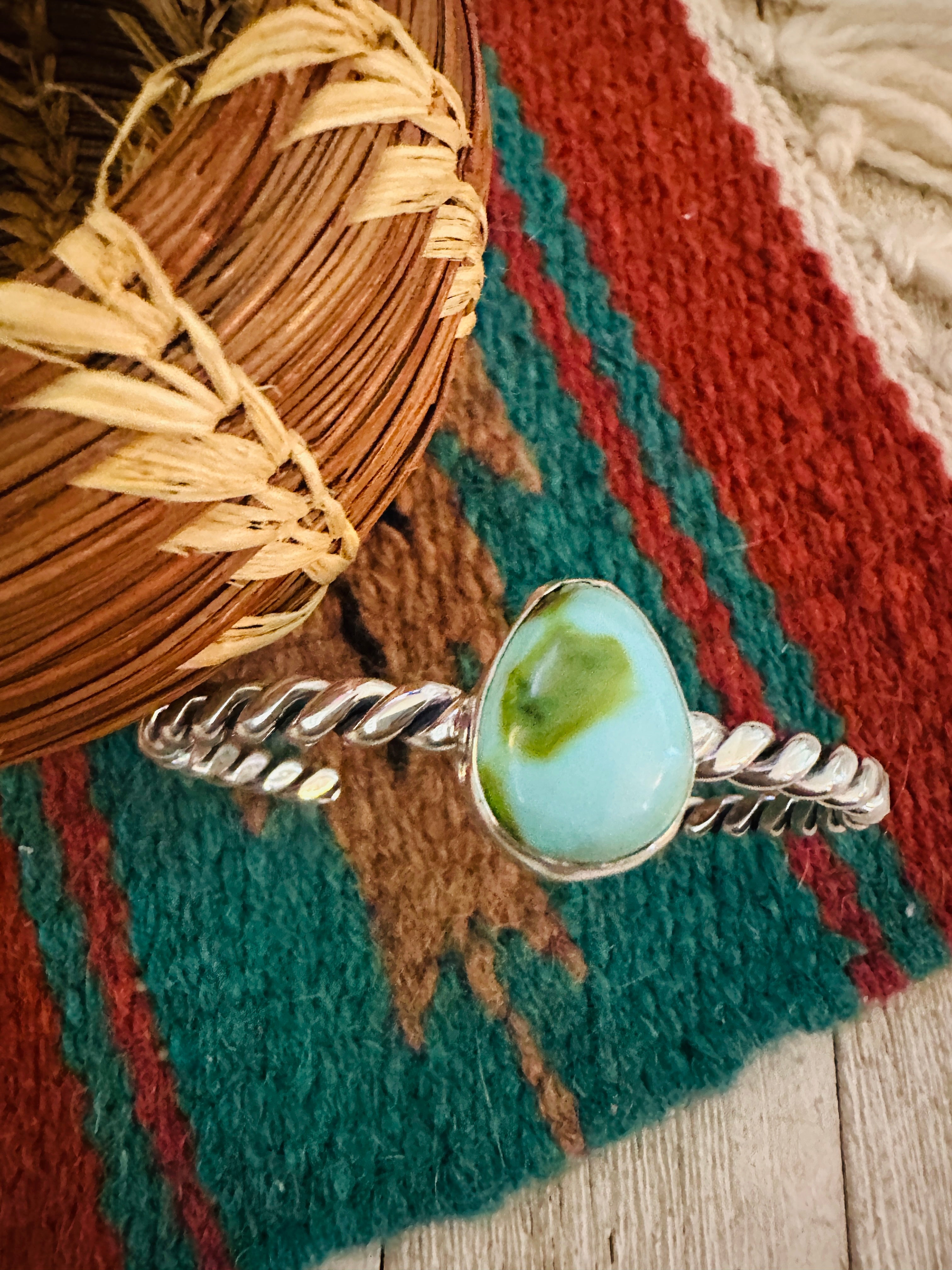Handcrafted Sterling Silver & Sonoran Gold Turquoise Cuff Bracelet