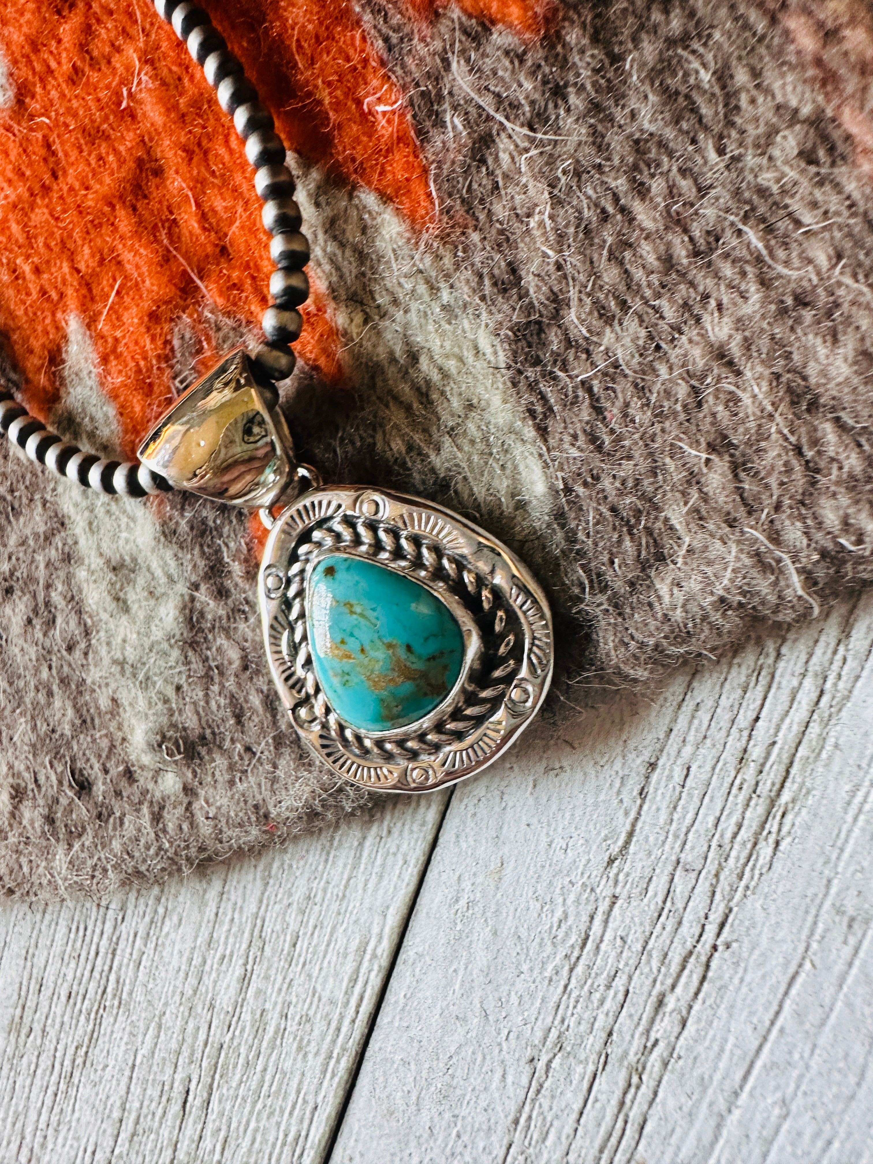 Navajo Turquoise and Sterling Silver Pendant