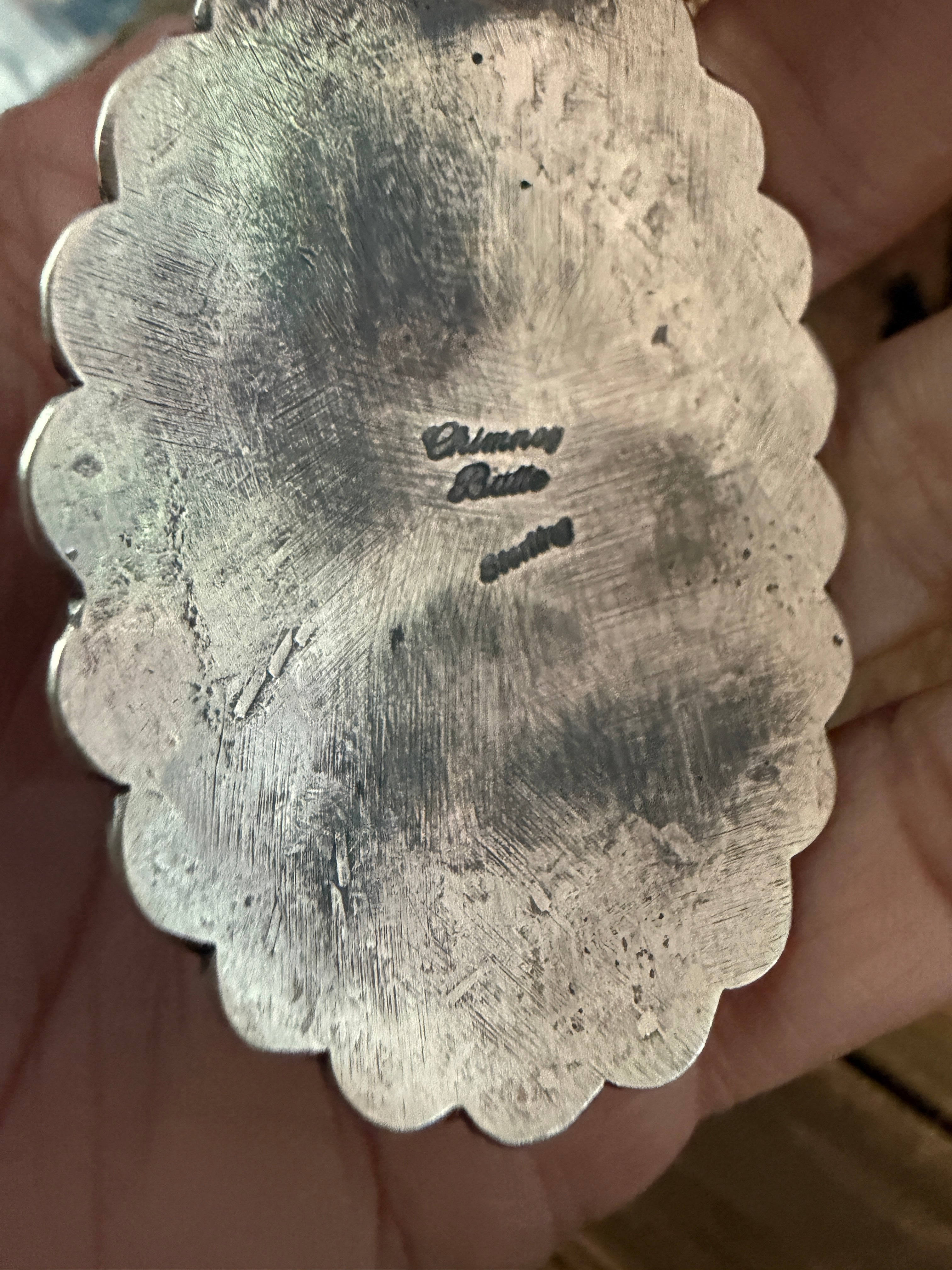 Handcrafted Sterling Silver & Golden Hills Turquoise Concho Pendant by Chimney Butte