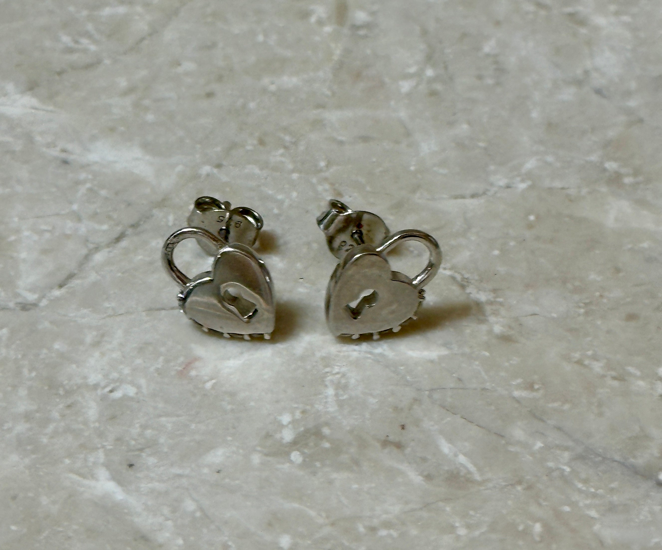 Heart Locket w/ CZ and Sterling Silver Earrings