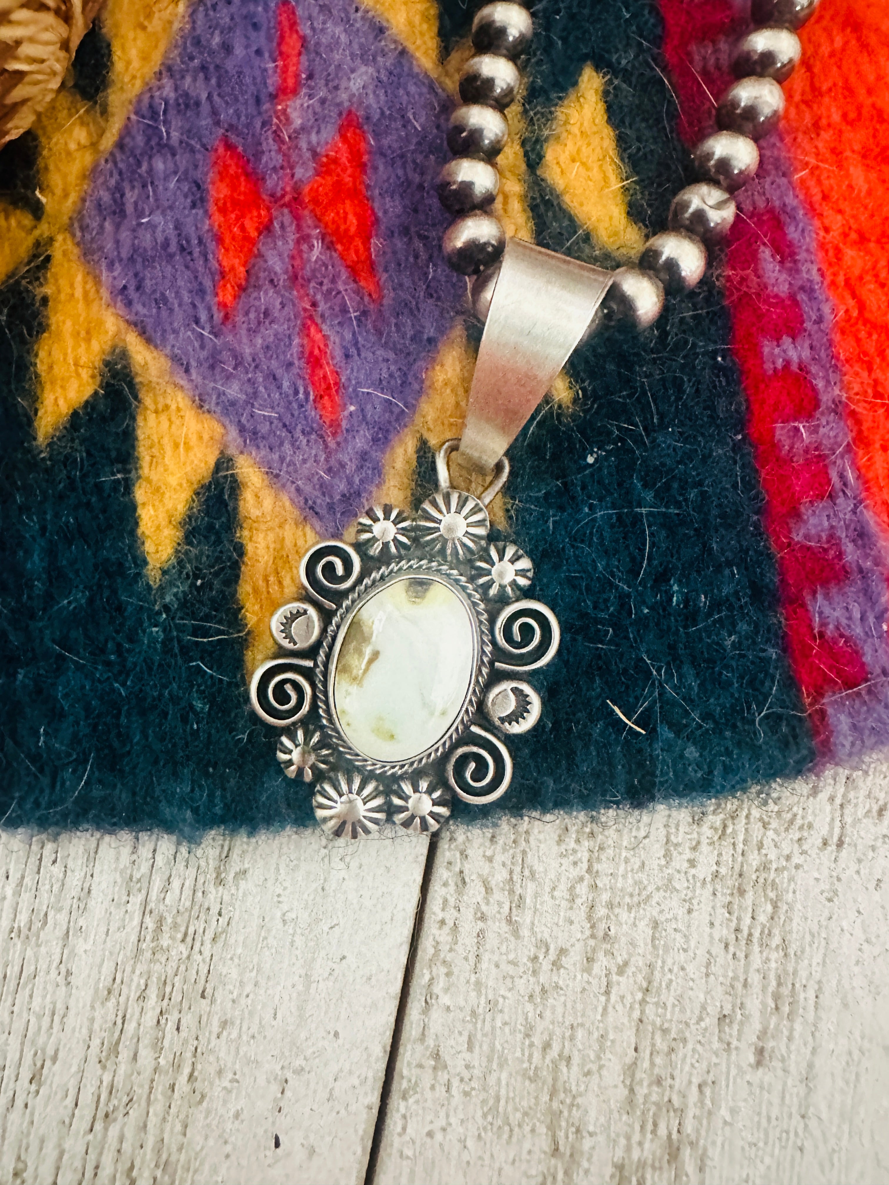 Navajo Palomino Turquoise & Sterling Silver Pendant