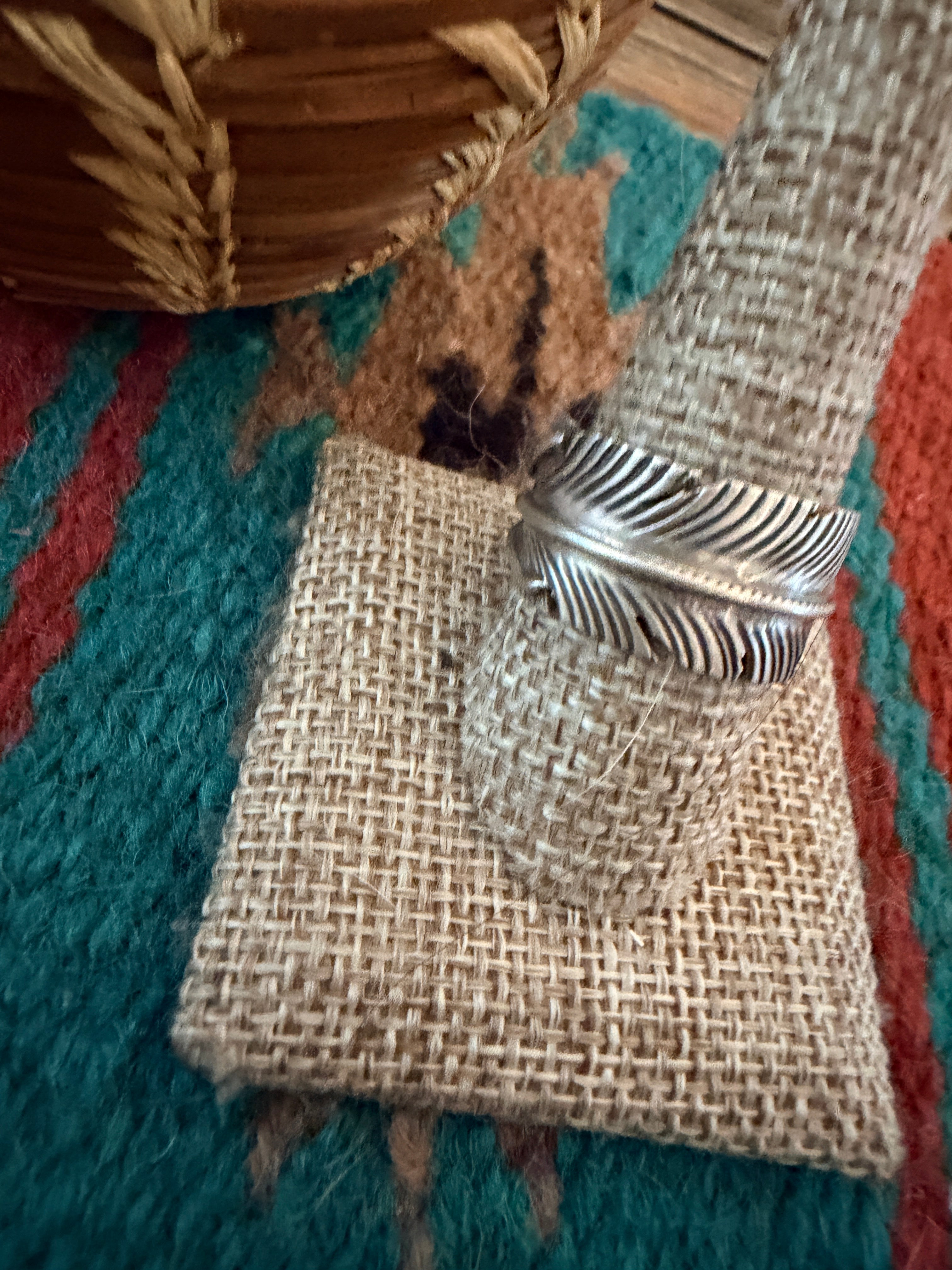 Handcrafted Sterling Silver Feather Band Ring