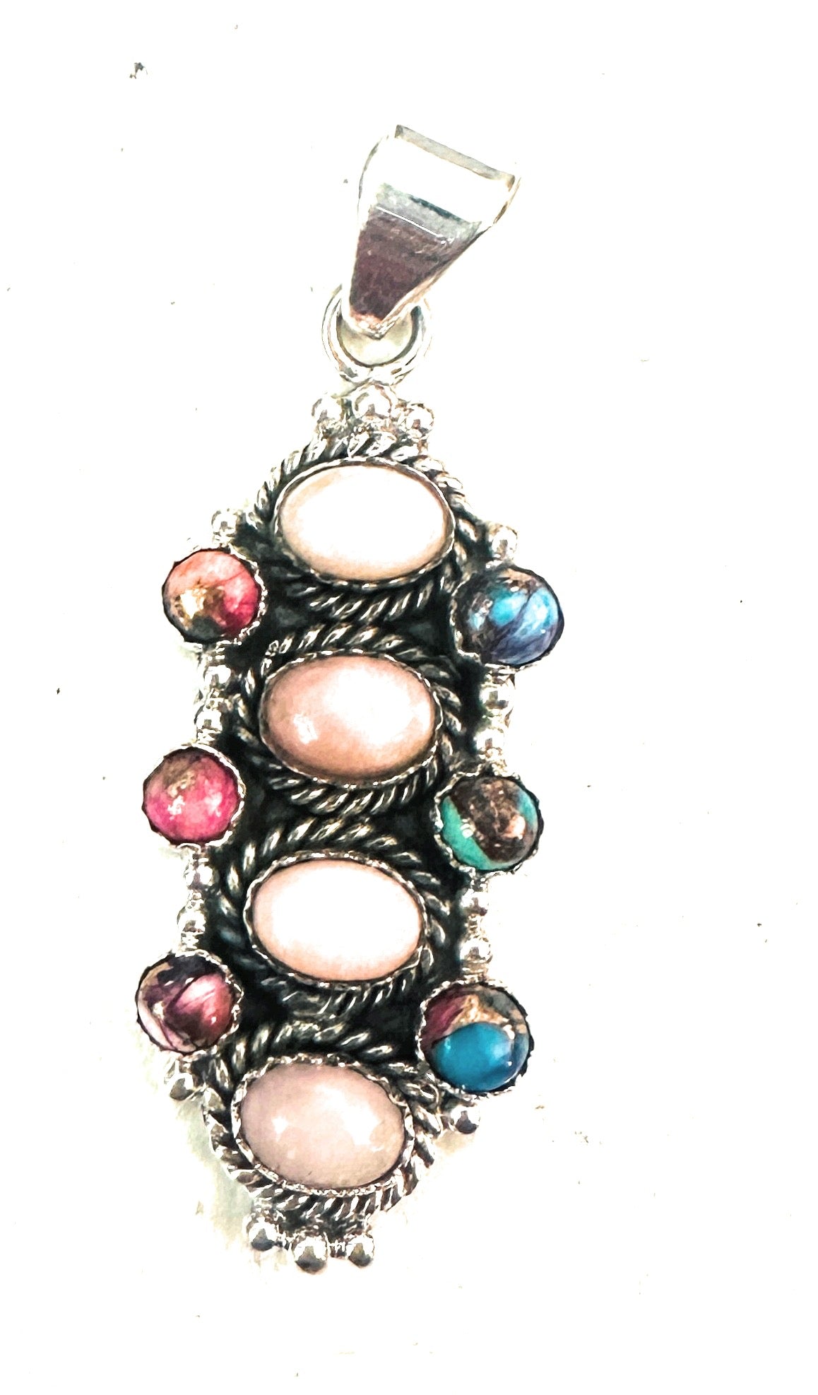 Handmade Multi Stone & Sterling Silver Pendant