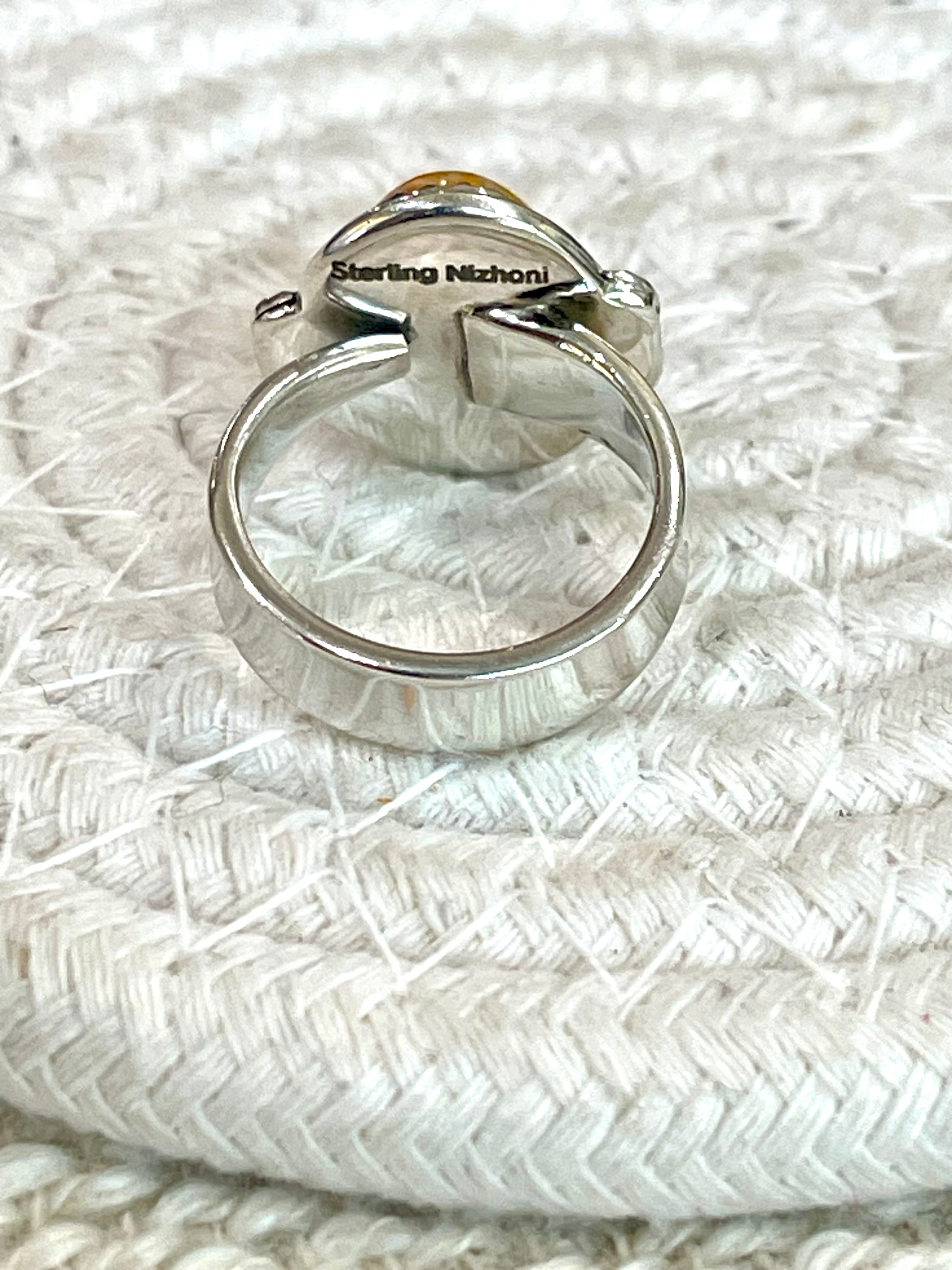 Handmade Sterling Silver & Bumble Bee Adjustable Ring