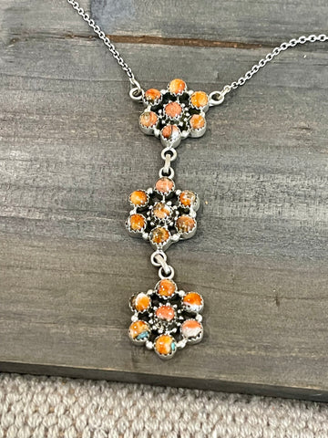 Handmade Sterling Silver & Spice Lariat Necklace