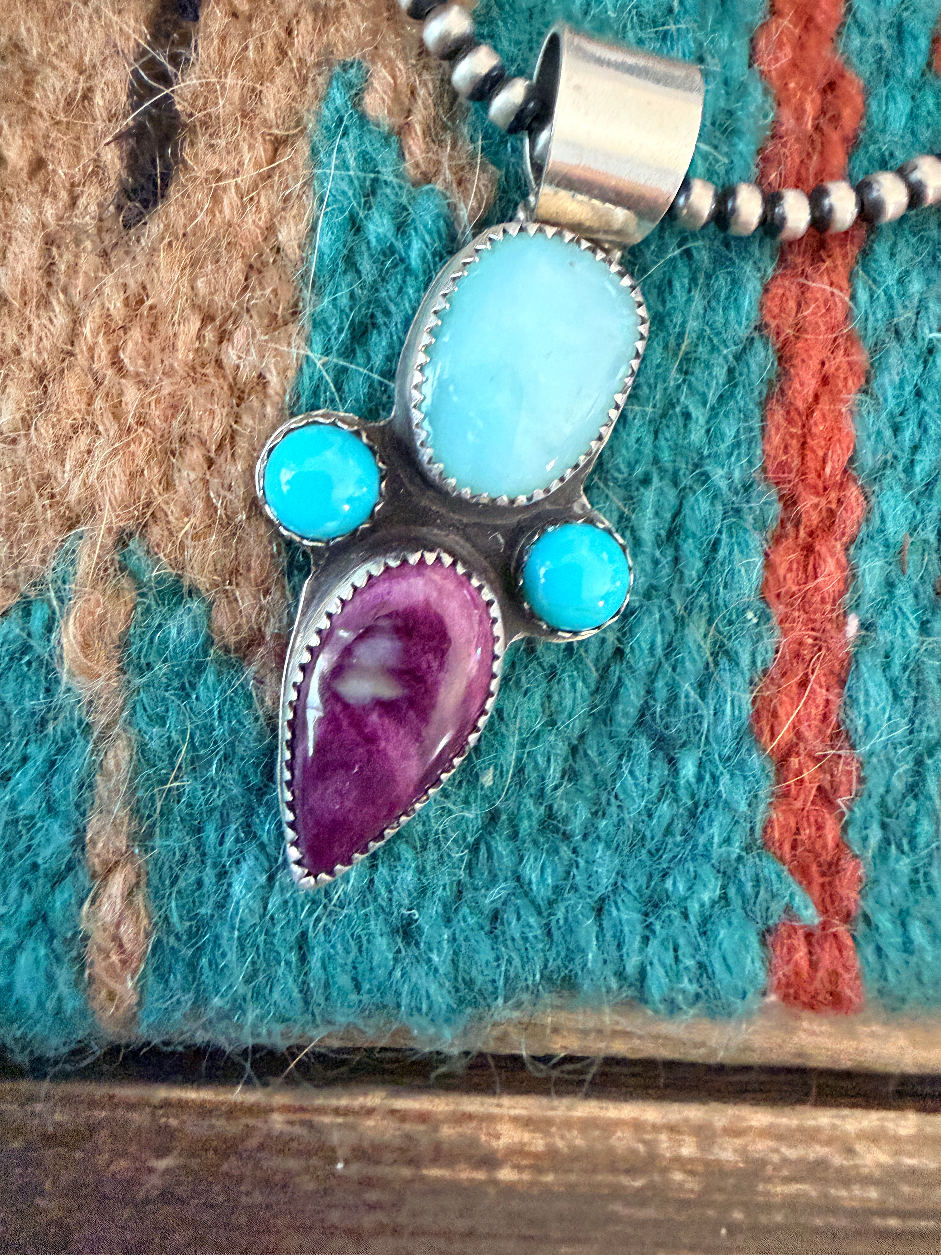 Handmade Sterling Silver & Multi Stone Pendant