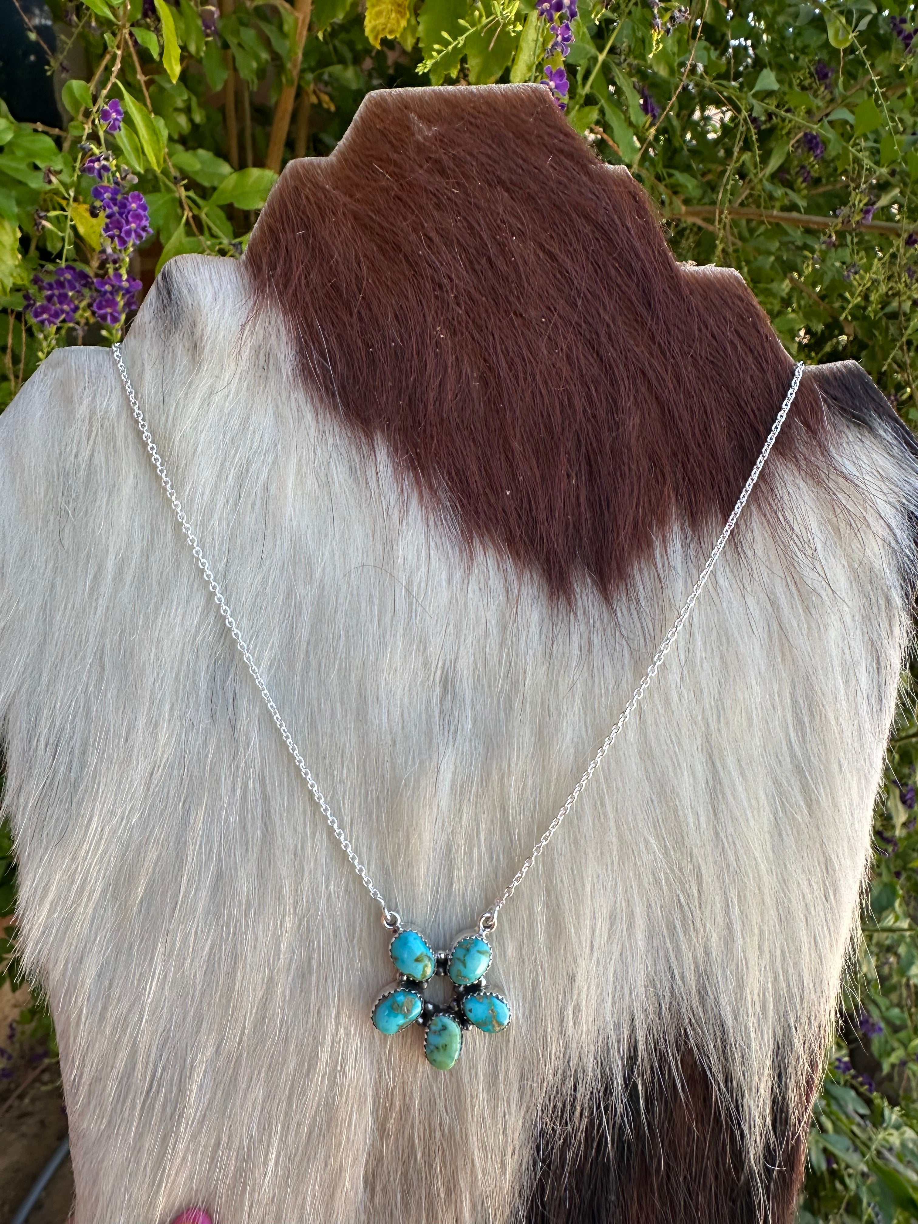 Beautiful Handmade Sterling Silver & Sonoran Mountain Turquoise Necklace