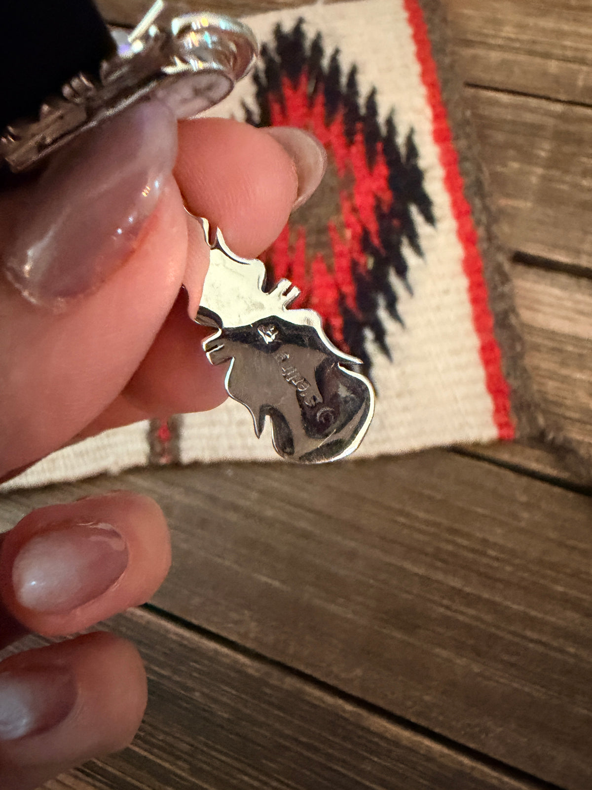 Handcrafted White Buffalo, Onyx & Sterling Silver Inlay Dangle Earrings