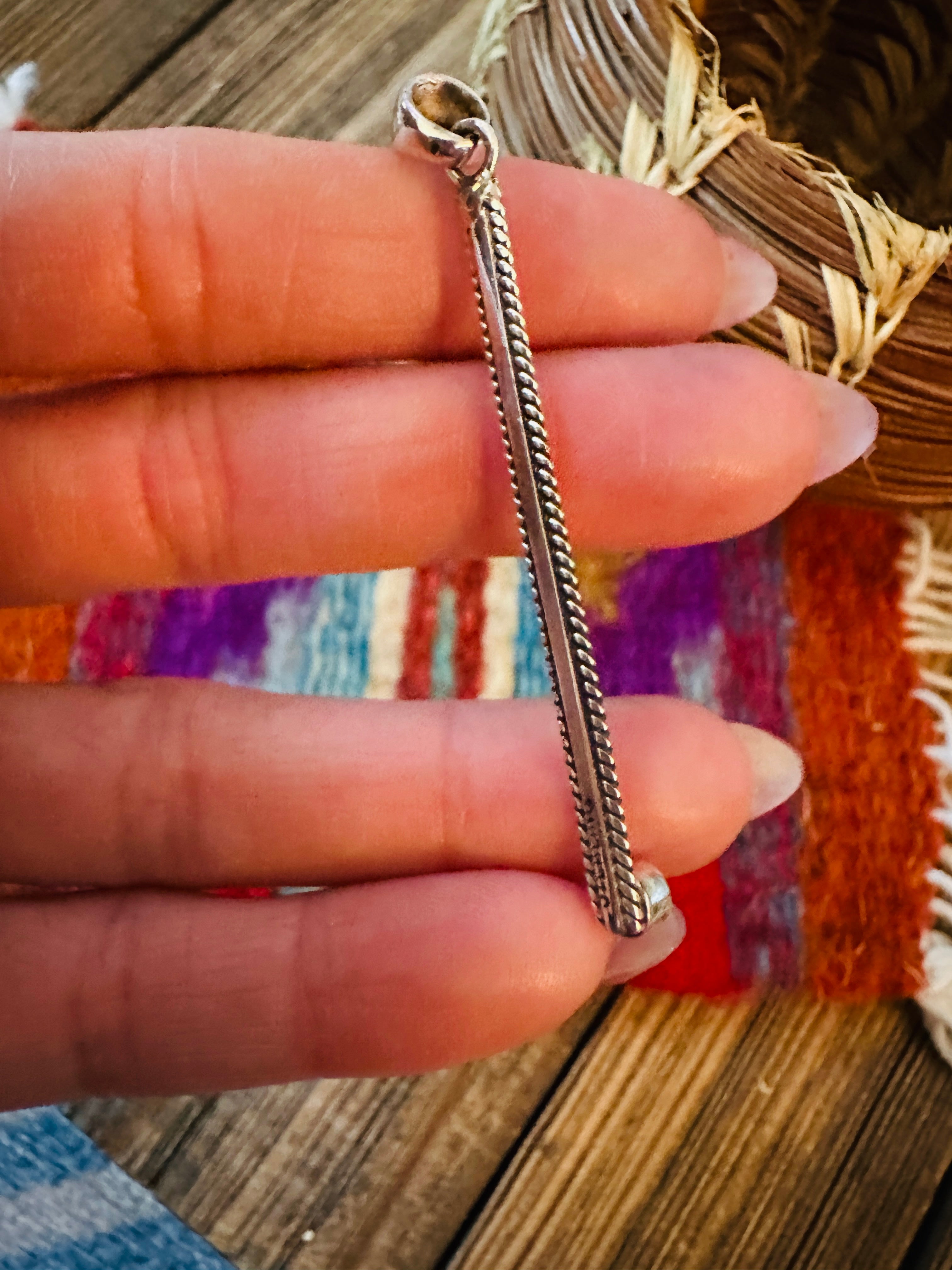 Handcrafted Sterling Silver & Turquoise Drop Pendant