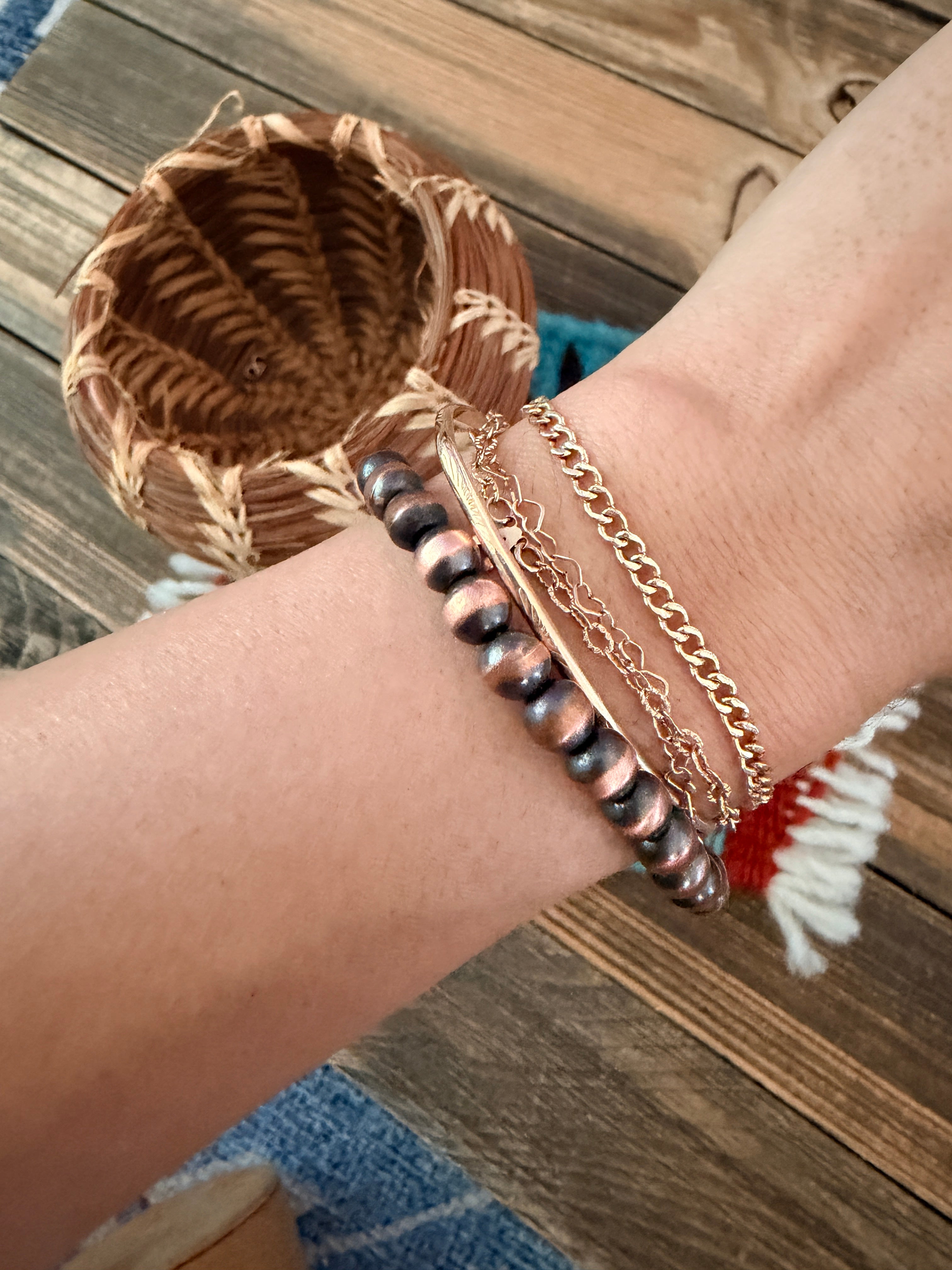 Handcrafted Copper Beaded Bracelet